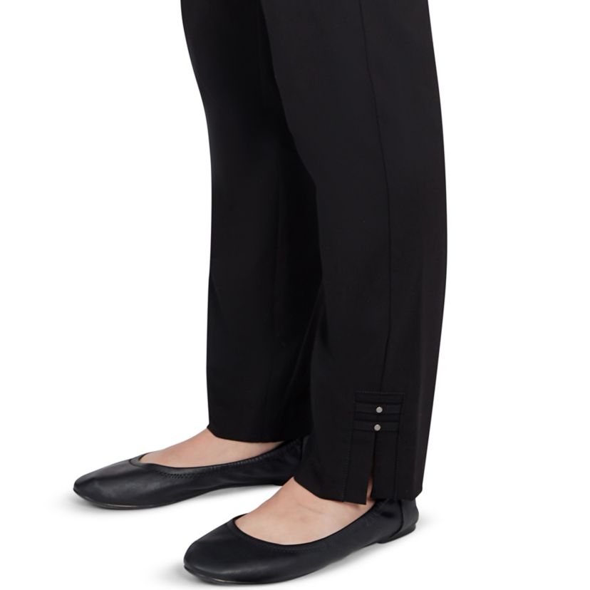 Solid Color Tech Stretch Full Length Pant with Elastic Waistband