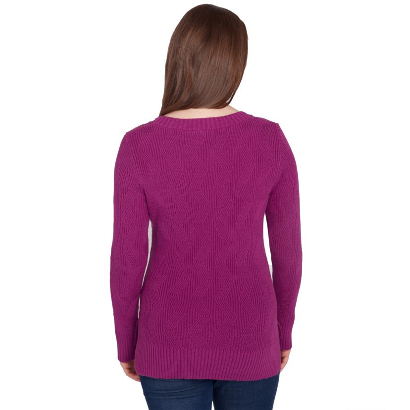 LETS RENDEZ BLUE SOLID LONG SLEEVE SWEATER