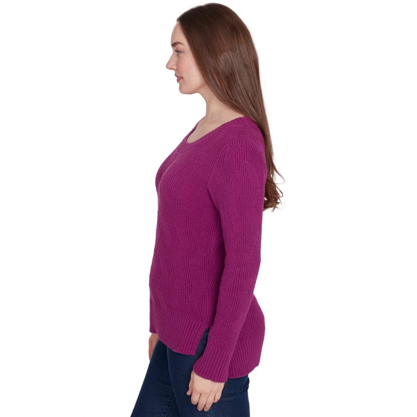 LETS RENDEZ BLUE SOLID LONG SLEEVE SWEATER