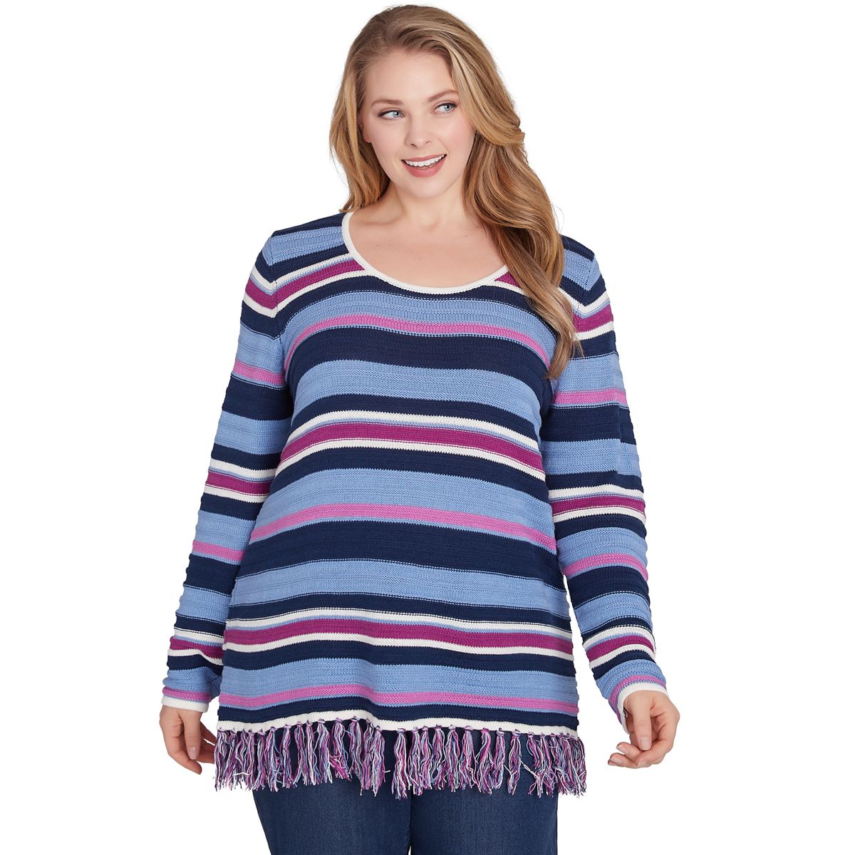 LETS RENDEZ BLUE PRINTED LONG SLEEVE SWEATER