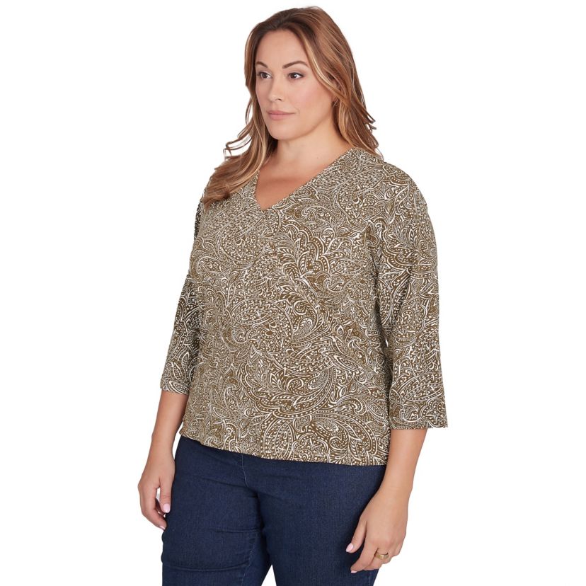 SPICE IT UP PRINTED 3/4 SLEEVE TOP