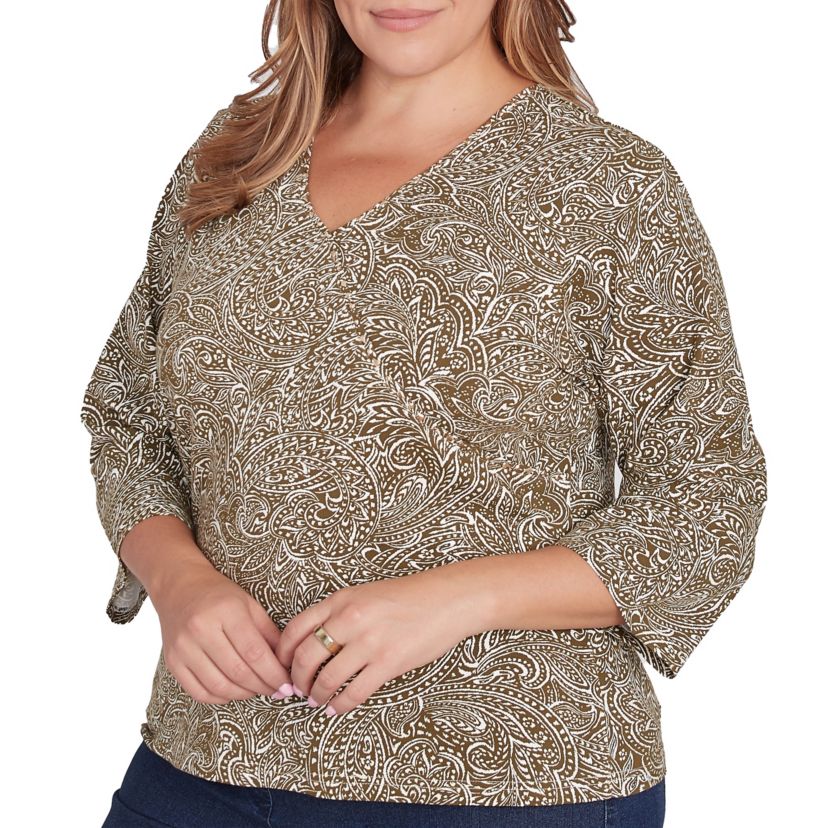 SPICE IT UP PRINTED 3/4 SLEEVE TOP