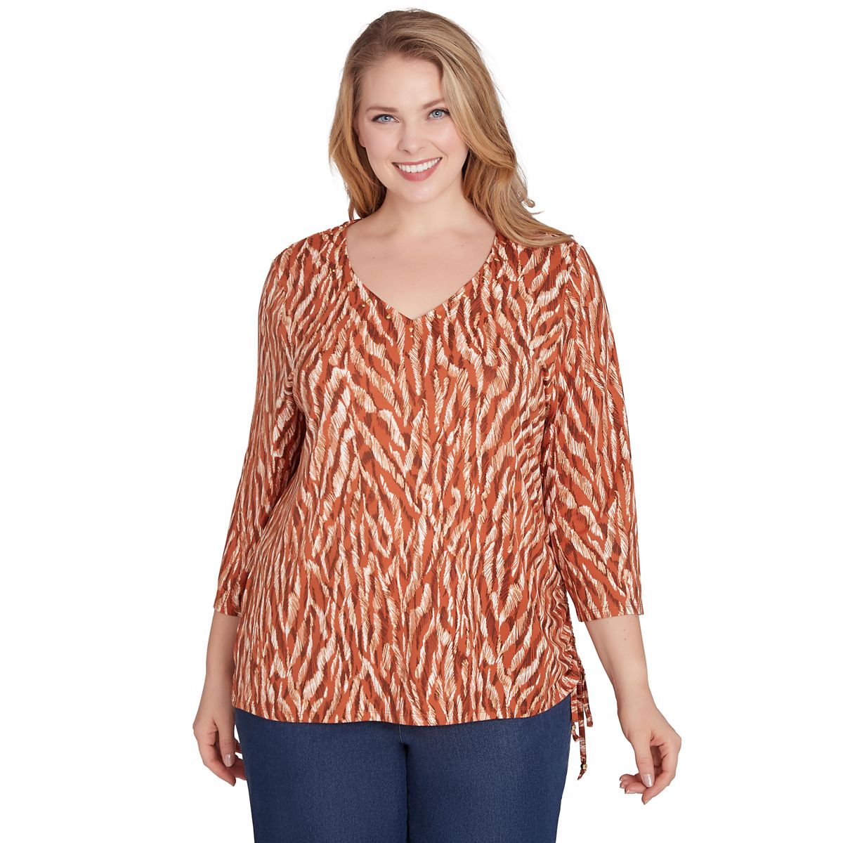 SPICE IT UP PRINTED 3/4 SLEEVE TOP