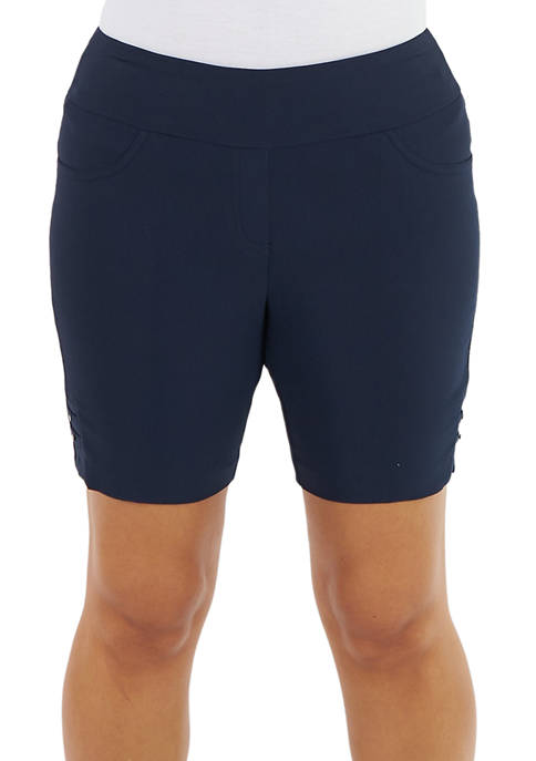 Essentials Solid Color Tech Stretch Shorts with All Around Elastic Waistband