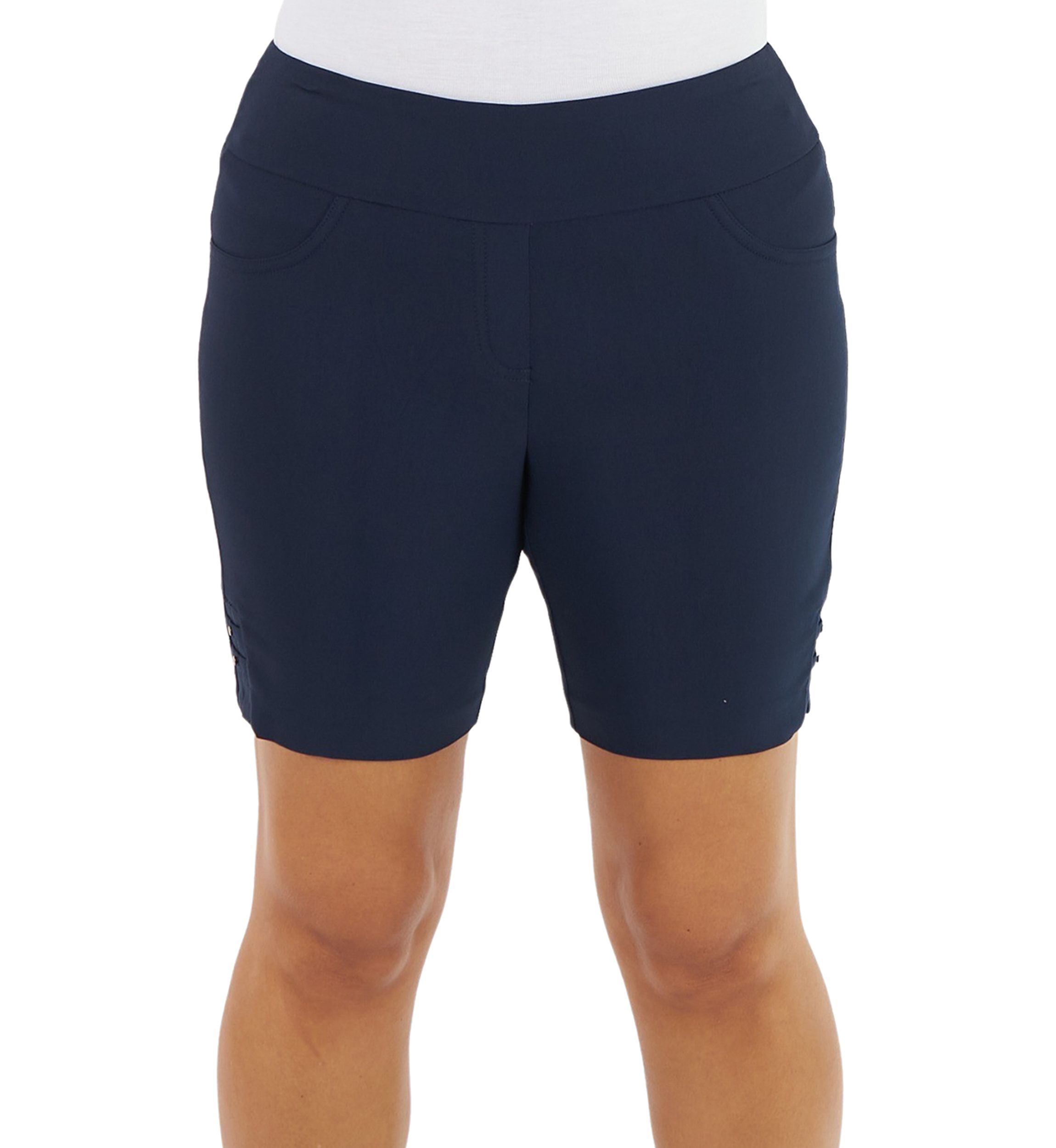 Solid Color Tech Stretch Short with All Around Elastic Waistband
