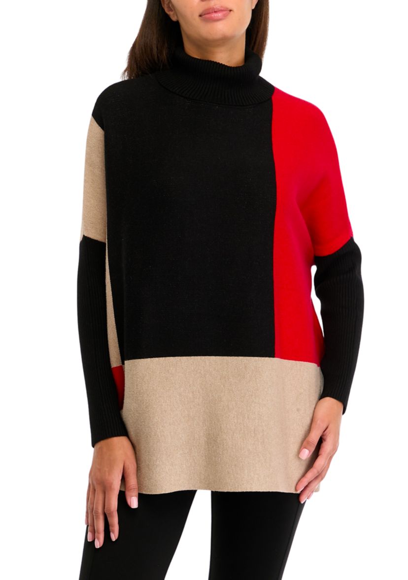 Womens  Turtleneck Poncho