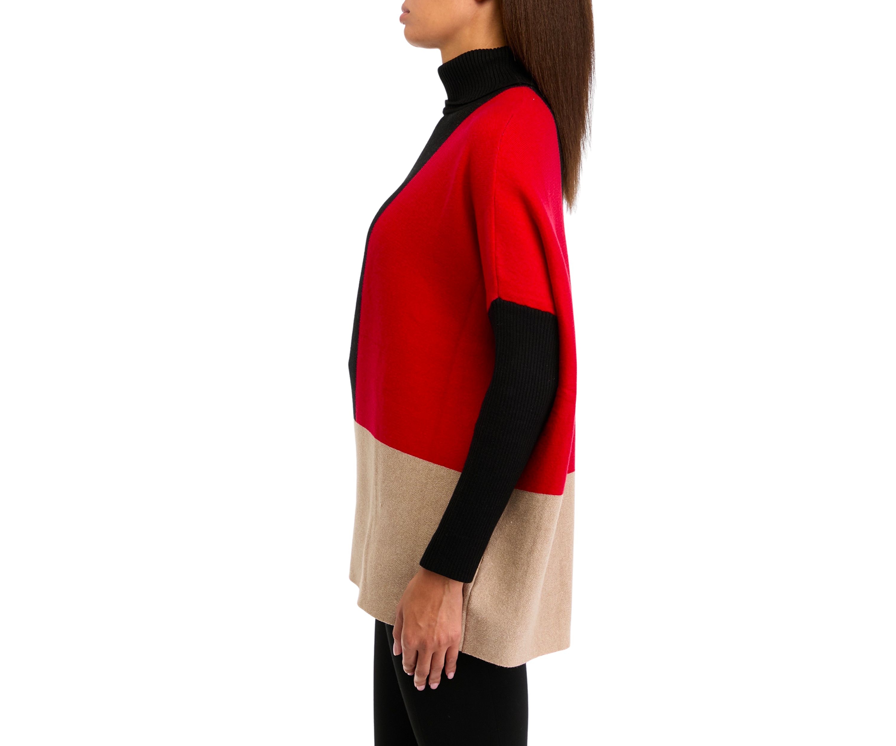 Womens  Turtleneck Poncho