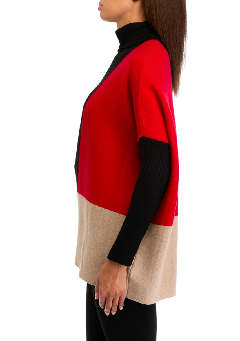 Womens  Turtleneck Poncho