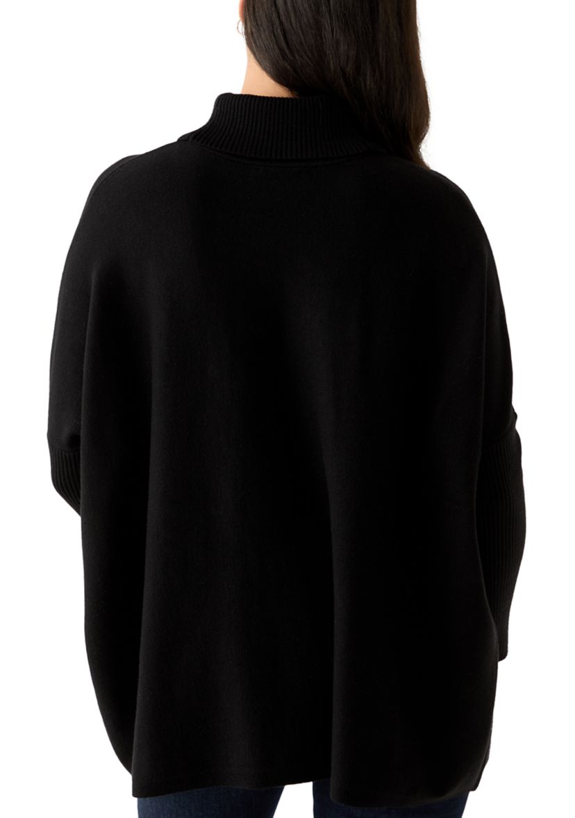 Womens Long Sleeve Turtleneck Poncho