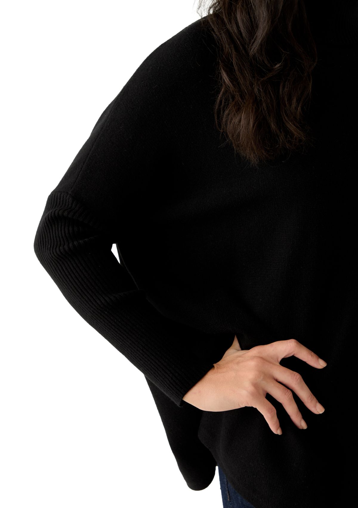 Womens Long Sleeve Turtleneck Poncho