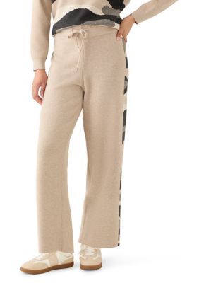 Joseph A Women's Wide Leg Printed Sweater Pants, Large