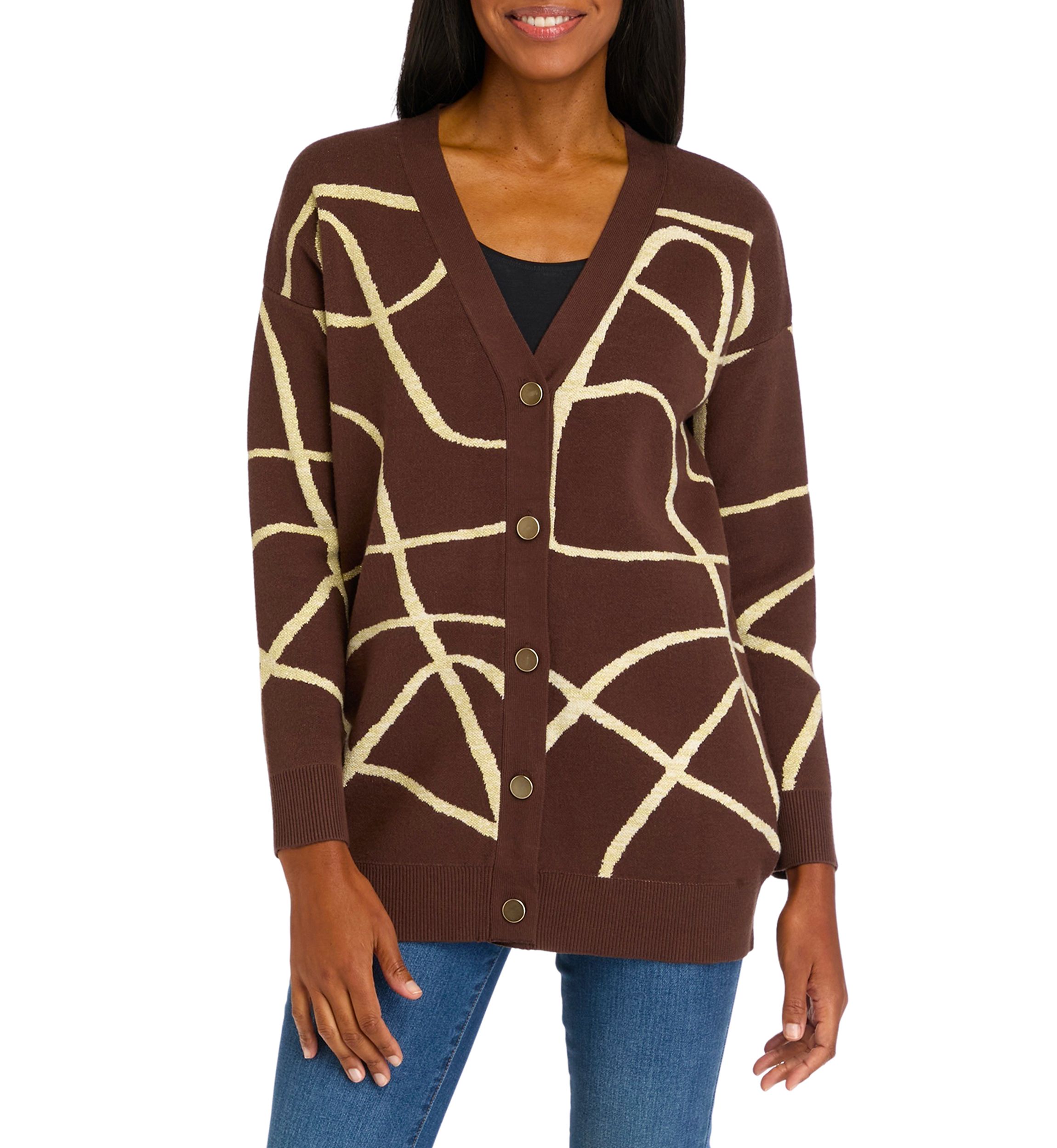 Womens Printed Cardigan