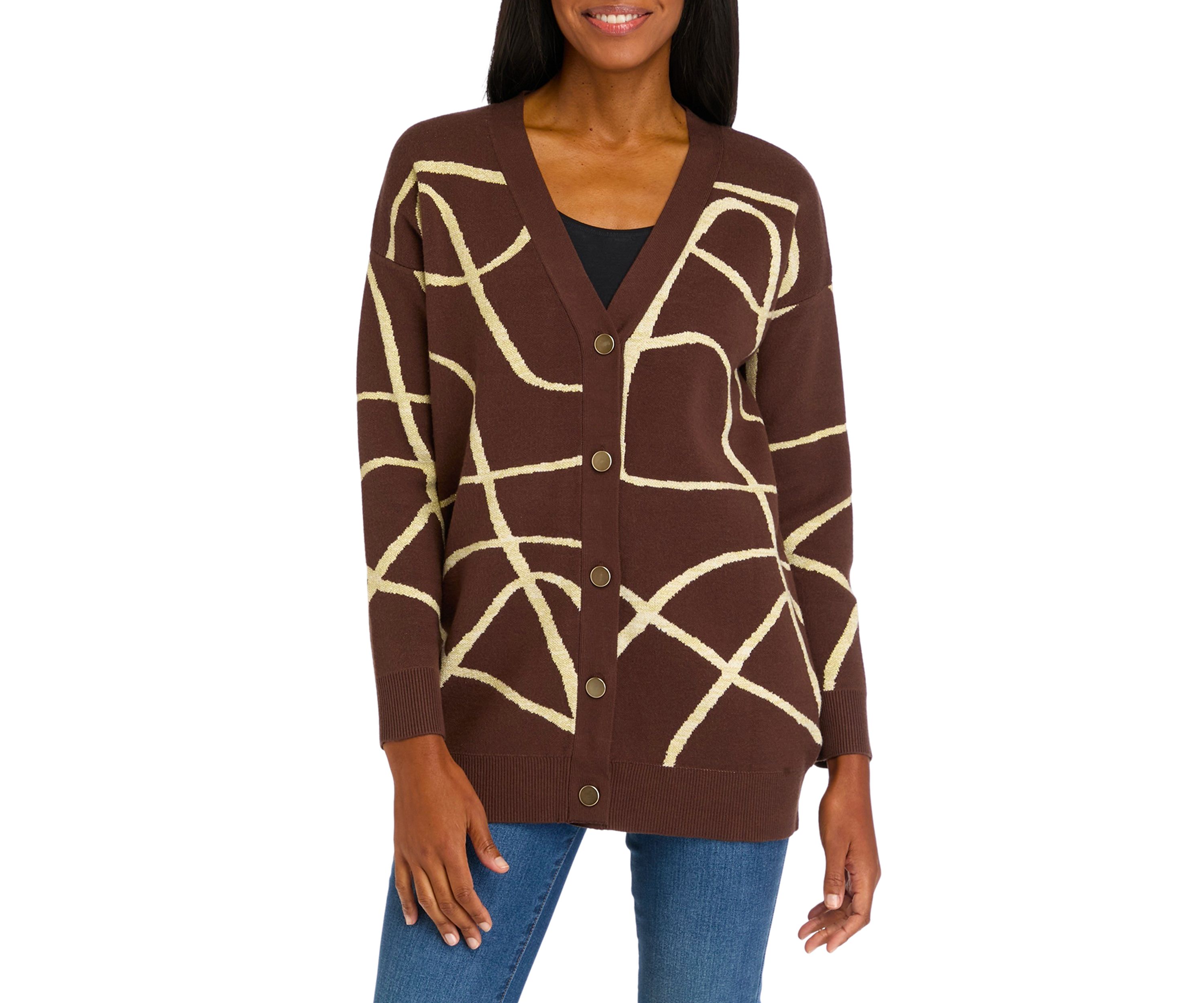 Womens Printed Cardigan