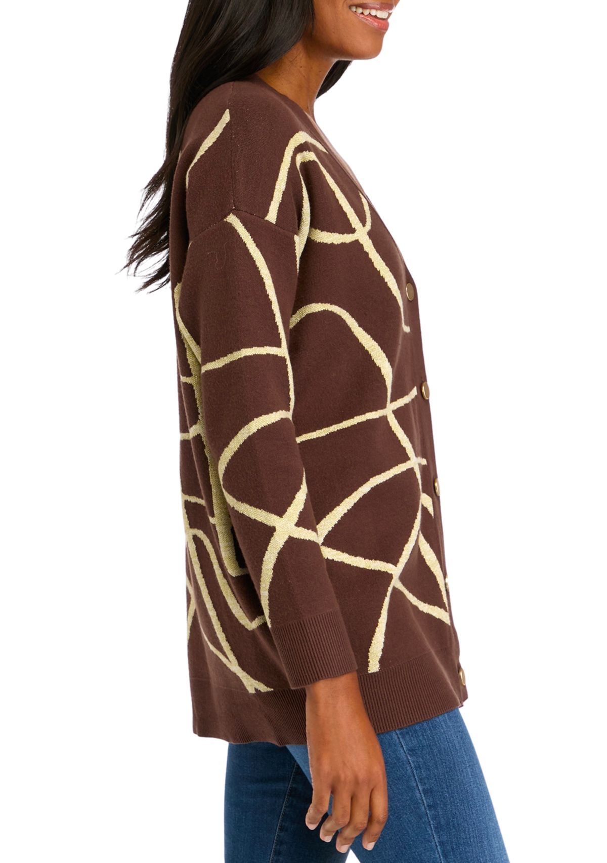 Womens Printed Cardigan