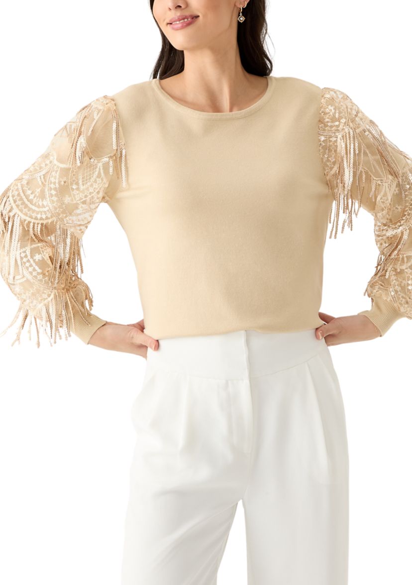 Womens Mixed Media Sweater 