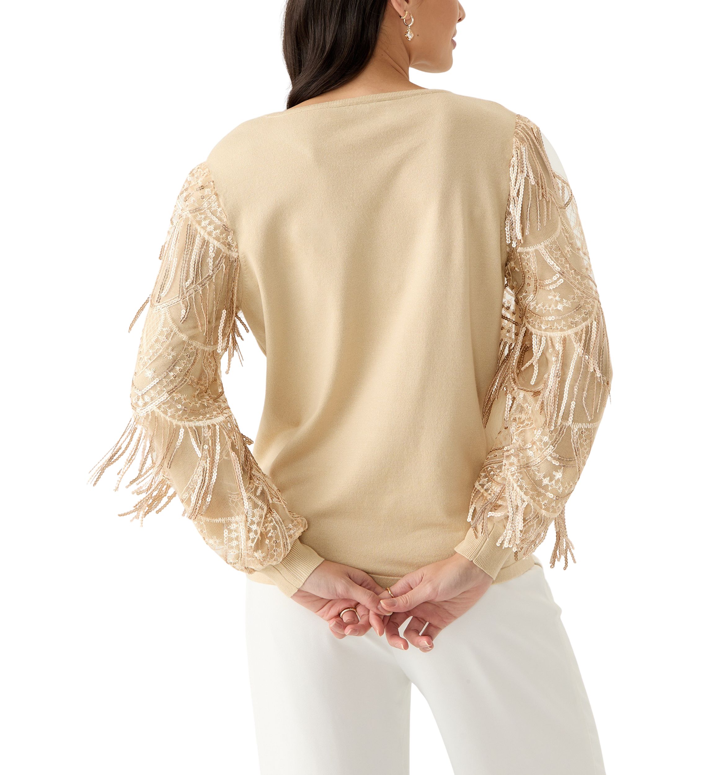 Womens Mixed Media Sweater 