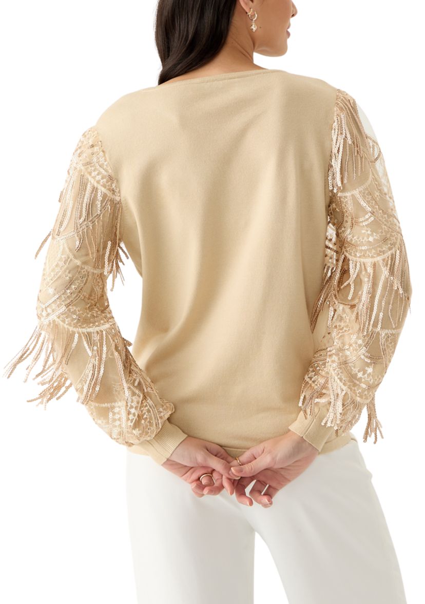 Womens Mixed Media Sweater 