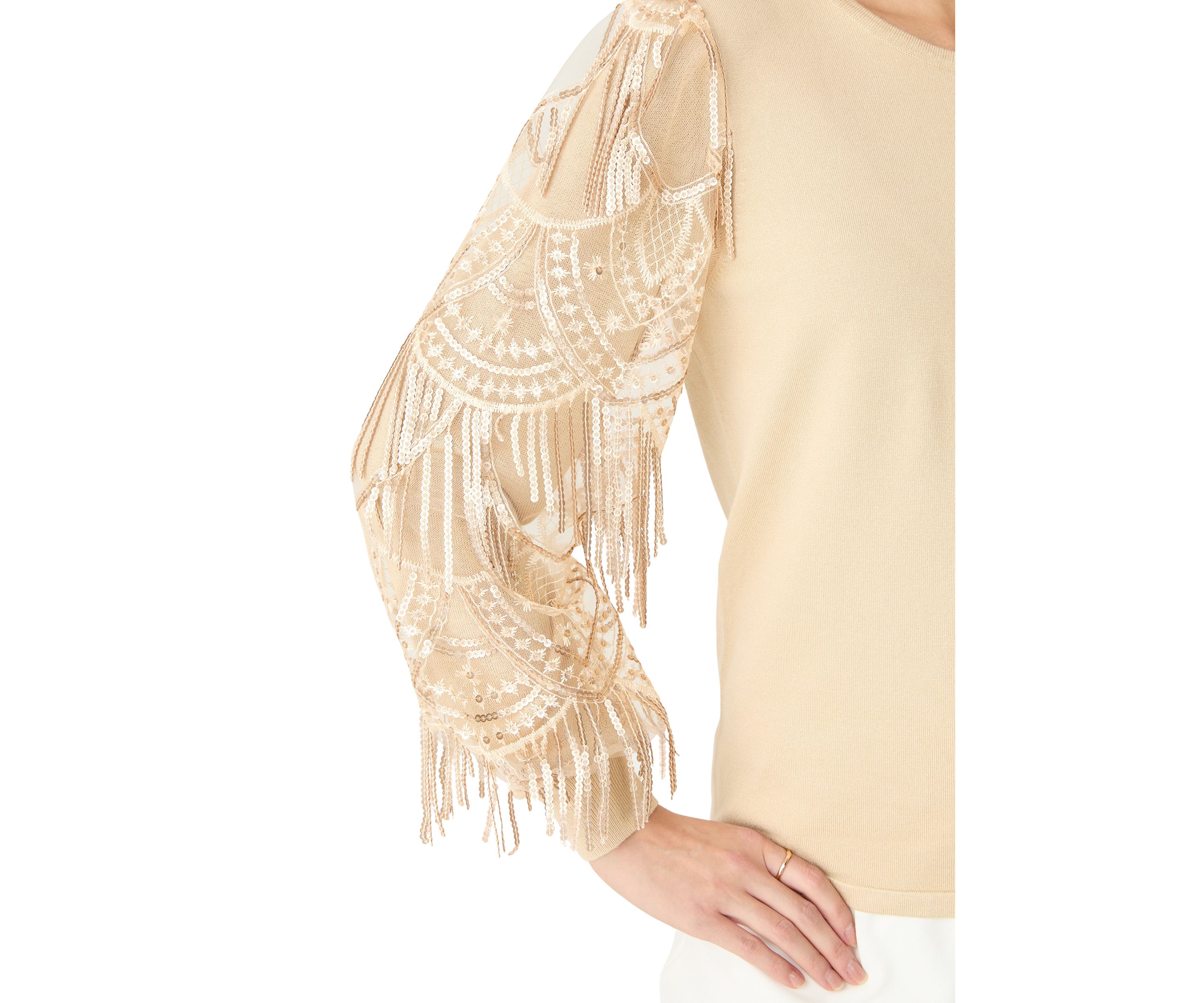 Womens Mixed Media Sweater 