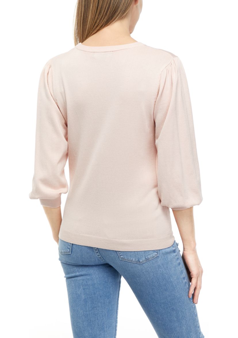 Womens Blouson Sleeve Sweater