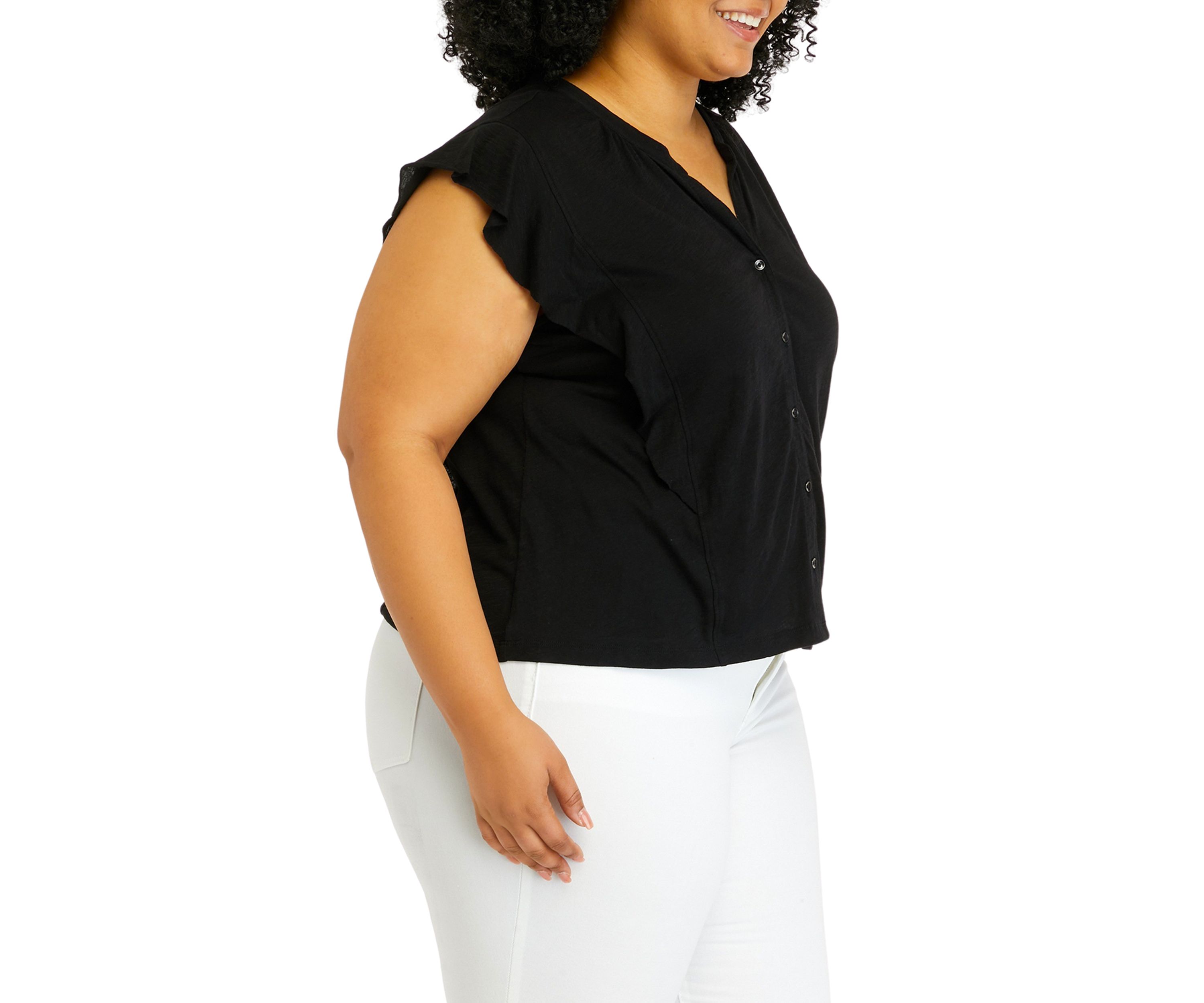 Plus Size Ruffle Sleeve Top
