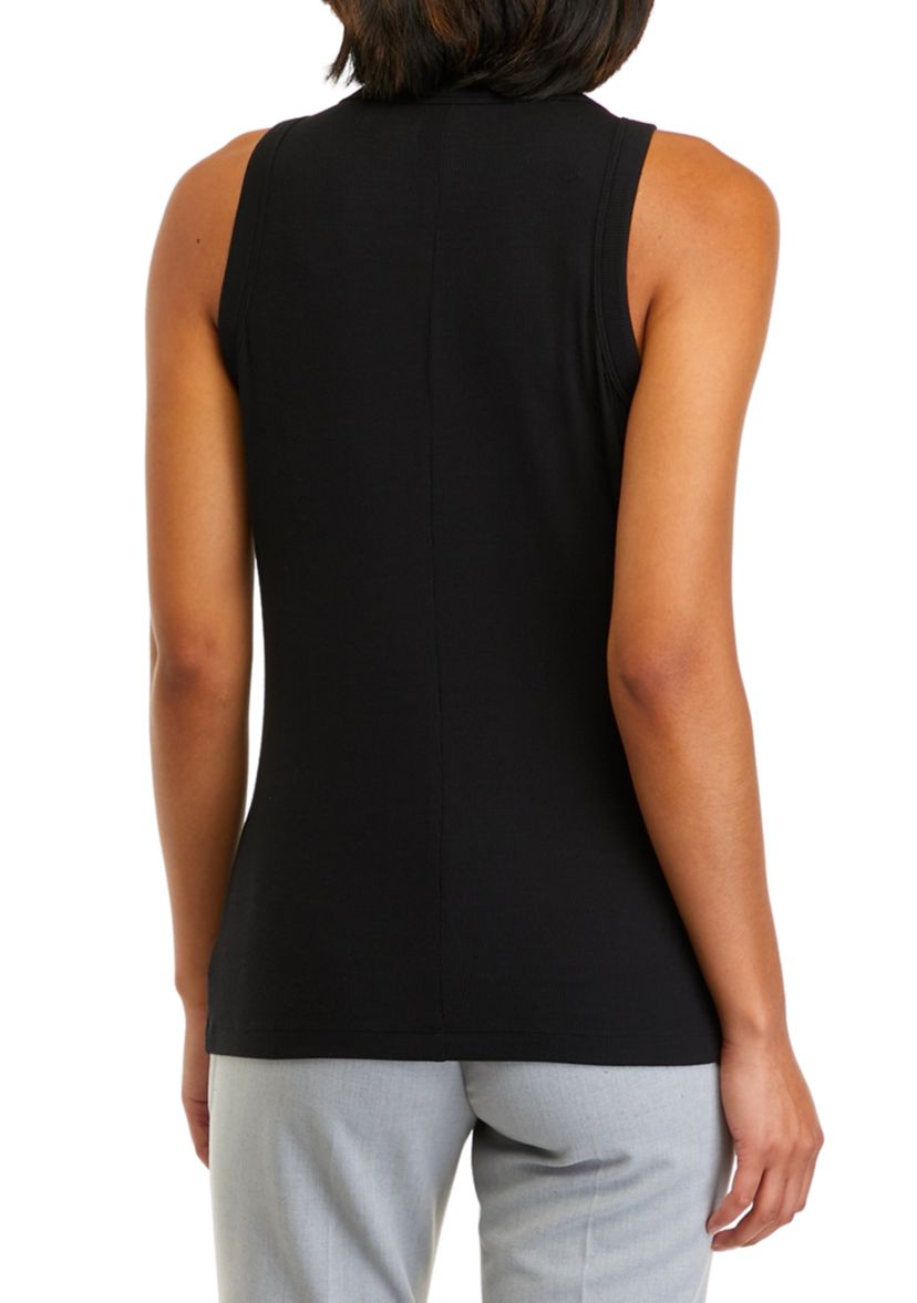 Womens Sleeveless Crew Neck Rib Tank Top