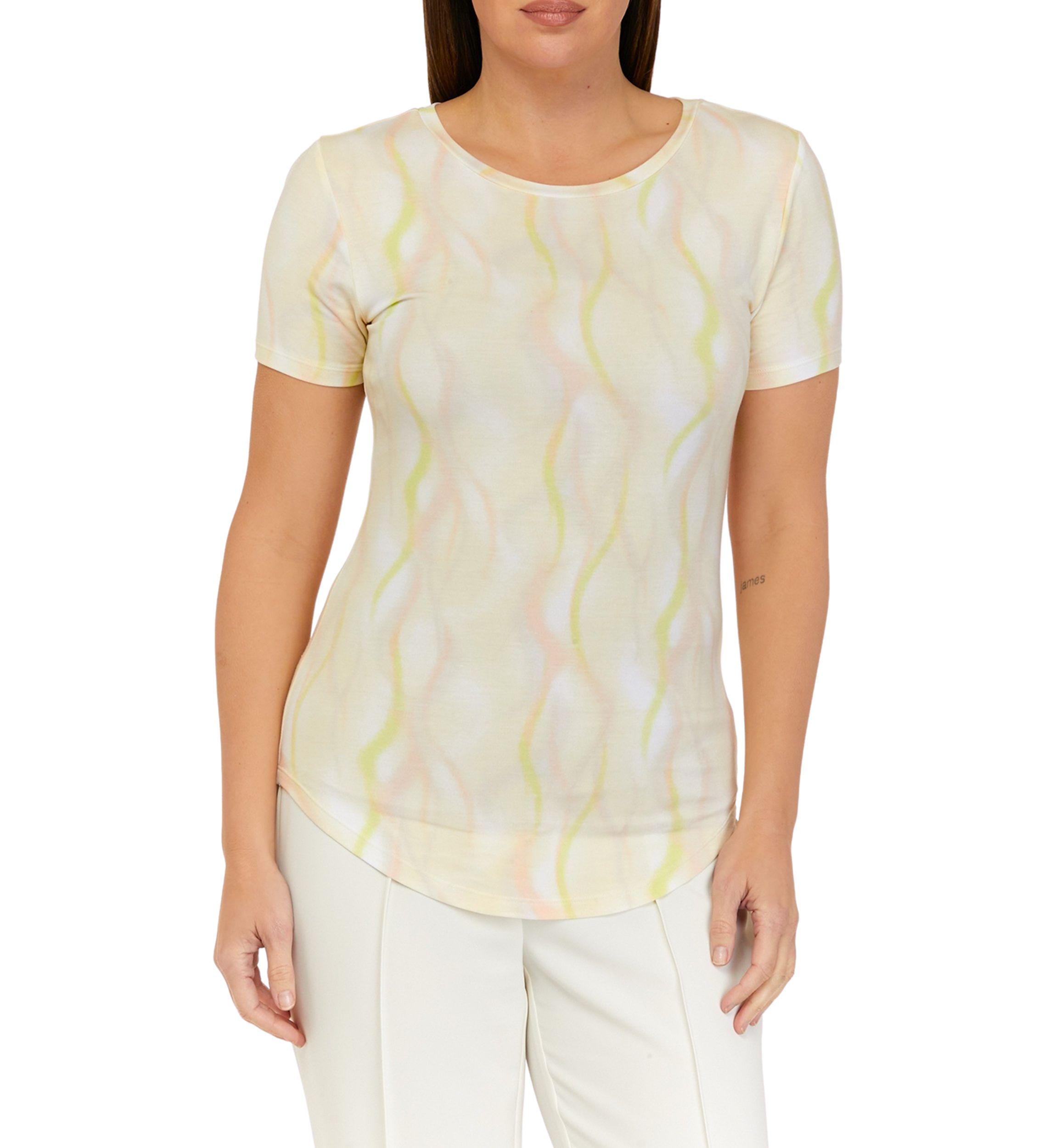 Womens Short Sleeve Crew Neck Printed T-Shirt