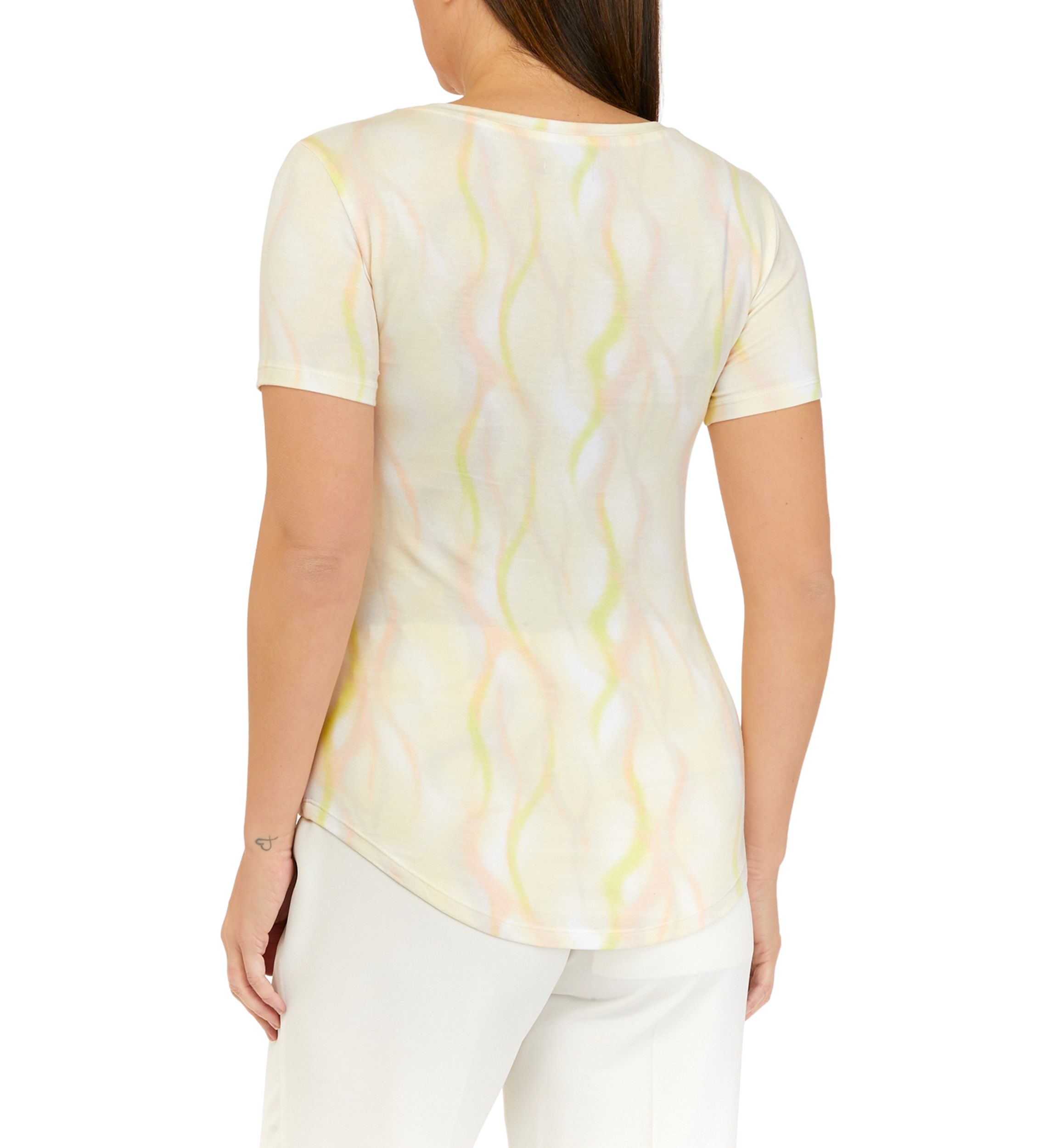 Womens Short Sleeve Crew Neck Printed T-Shirt