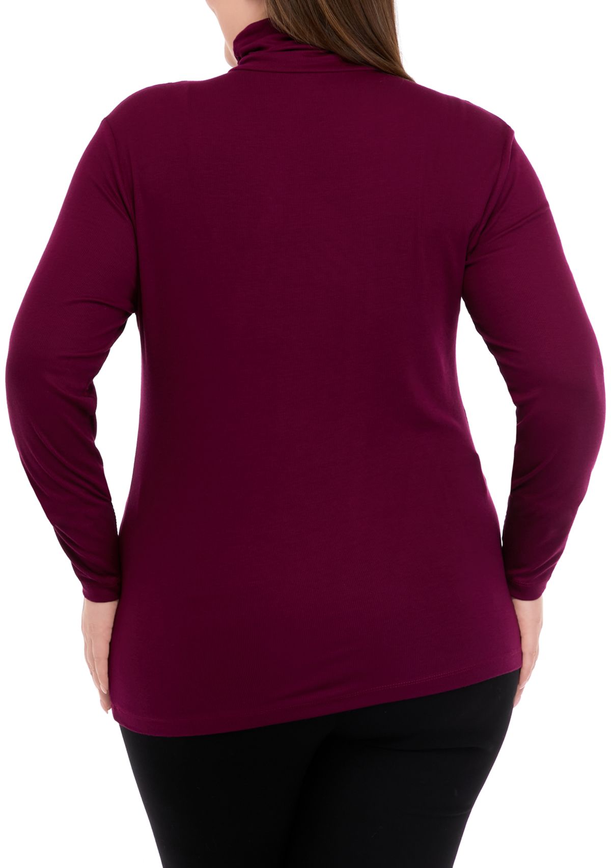 Plus Size Drop Shoulder Mock Neck Sweater