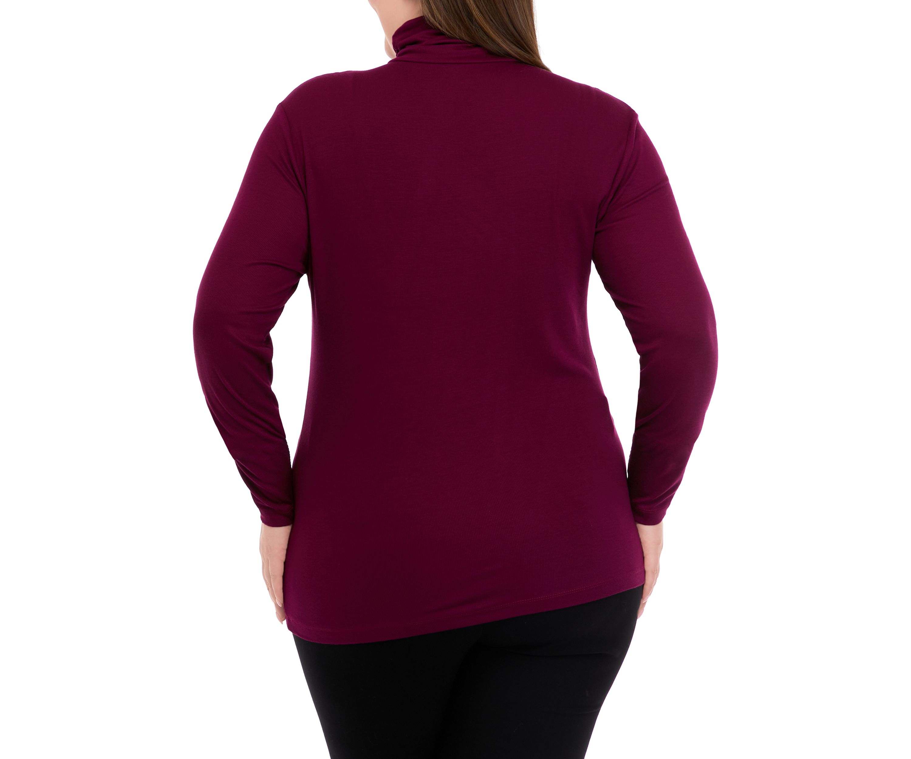 Plus Size Drop Shoulder Mock Neck Sweater