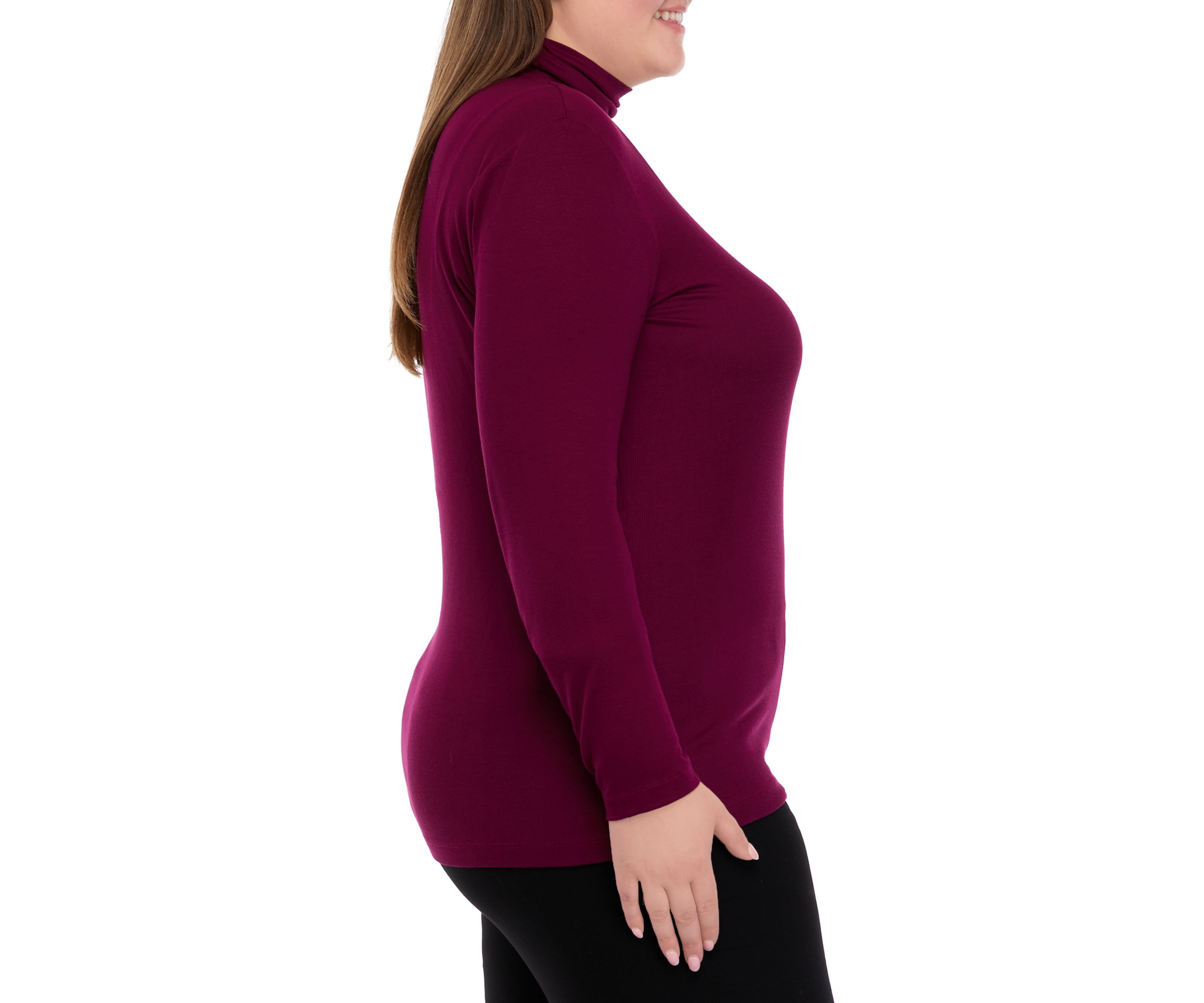 Plus Size Drop Shoulder Mock Neck Sweater