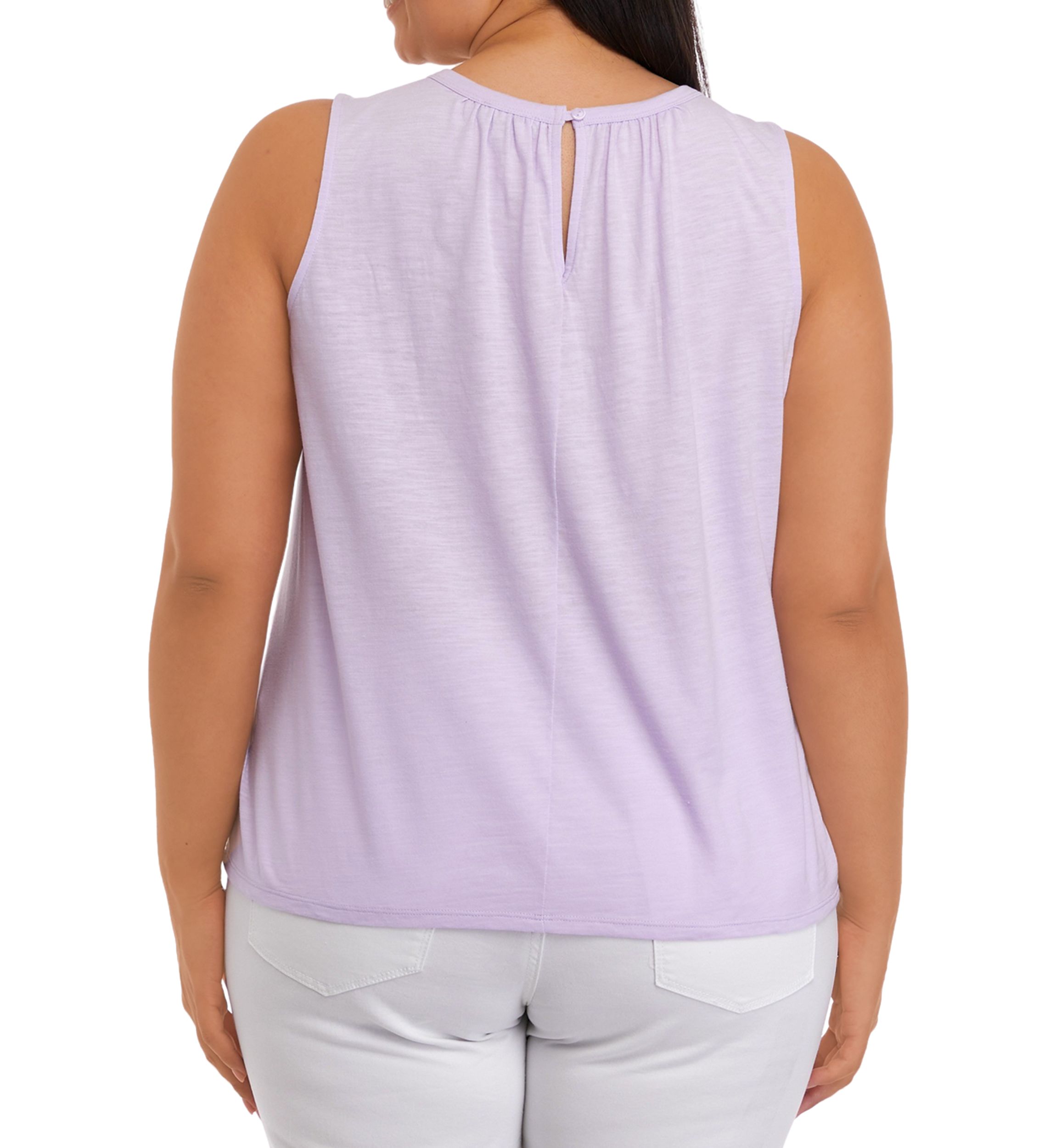 Plus Size Sleeveless Shirred Tank Top