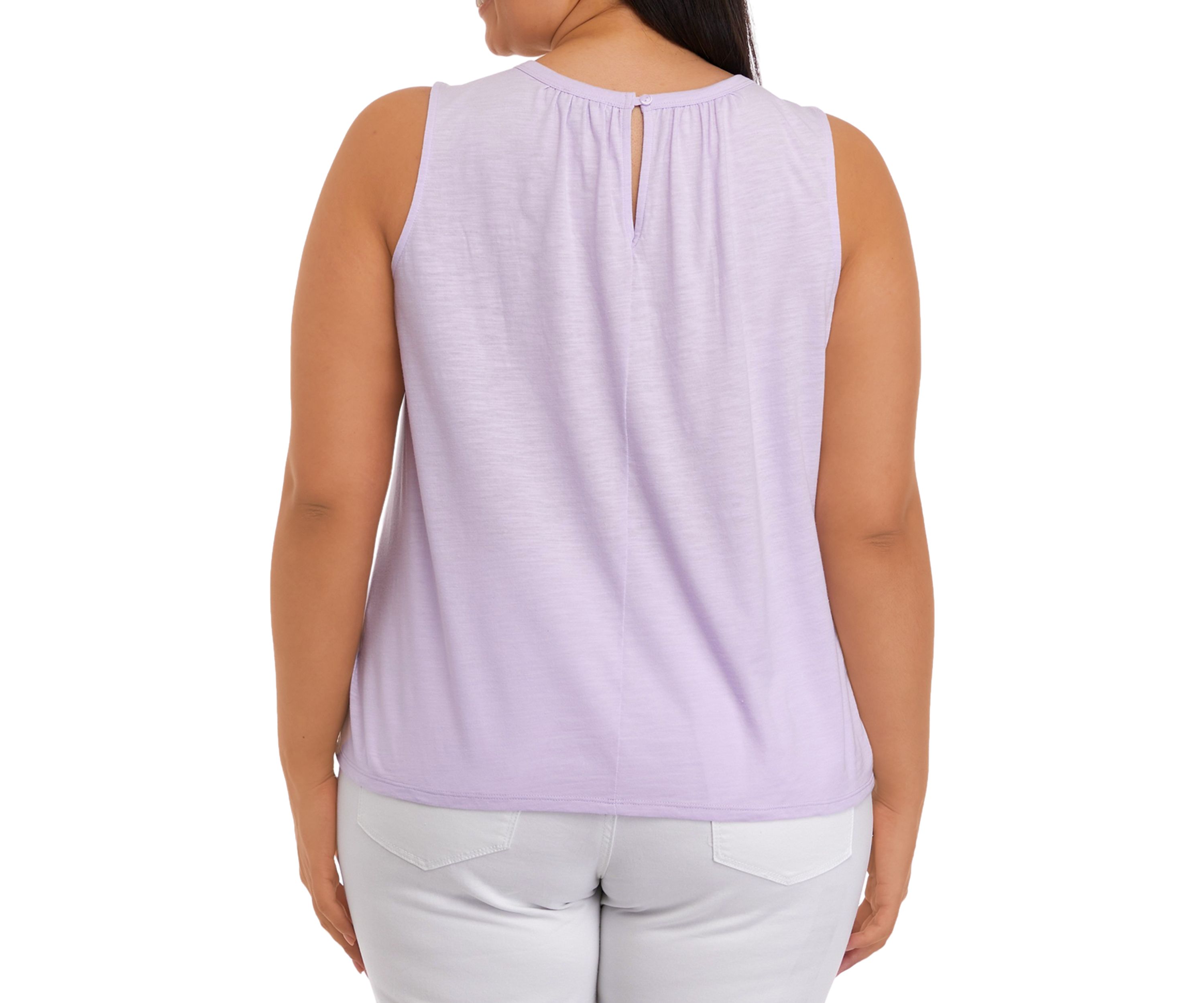 Plus Size Sleeveless Shirred Tank Top