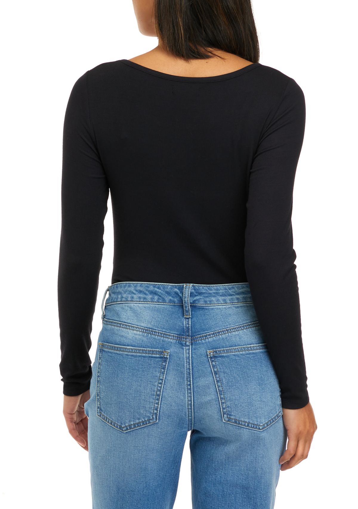 Womens Long Sleeve Ribbed Bodysuit