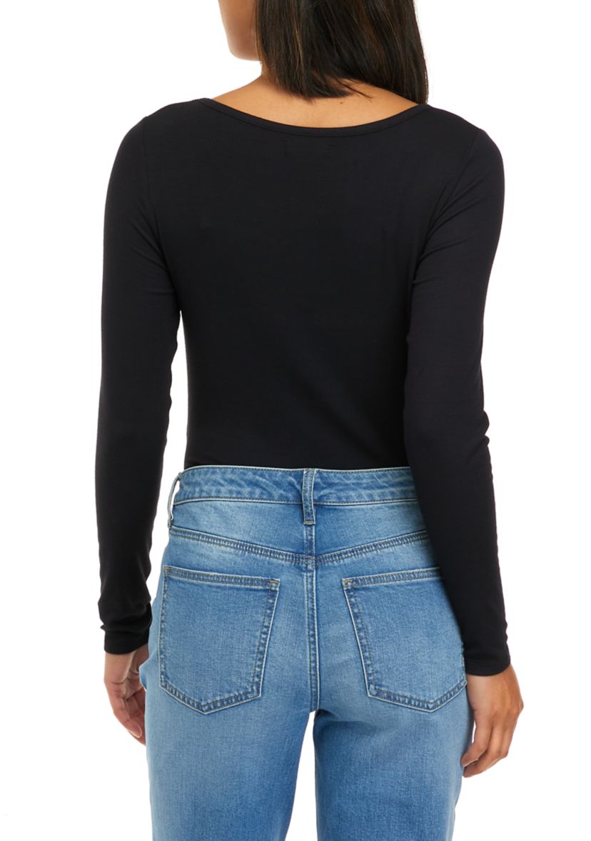 Womens Long Sleeve Ribbed Bodysuit