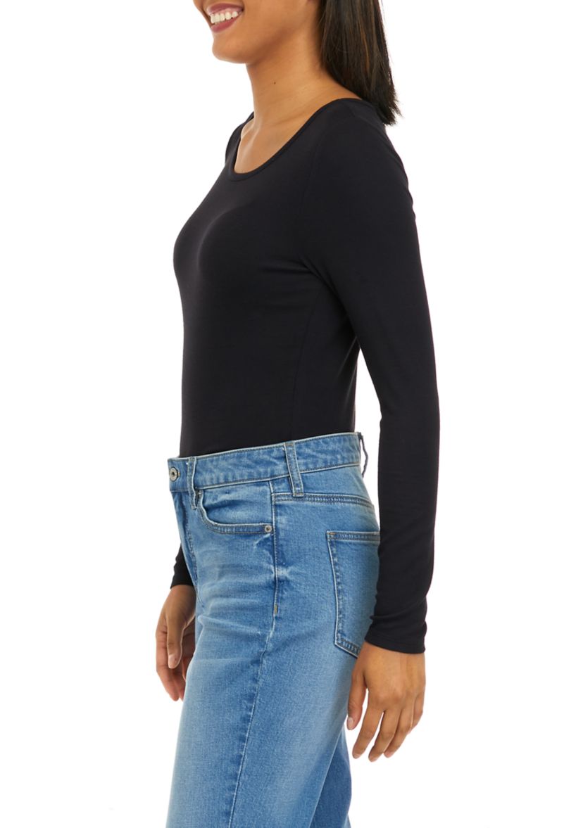 Womens Long Sleeve Ribbed Bodysuit