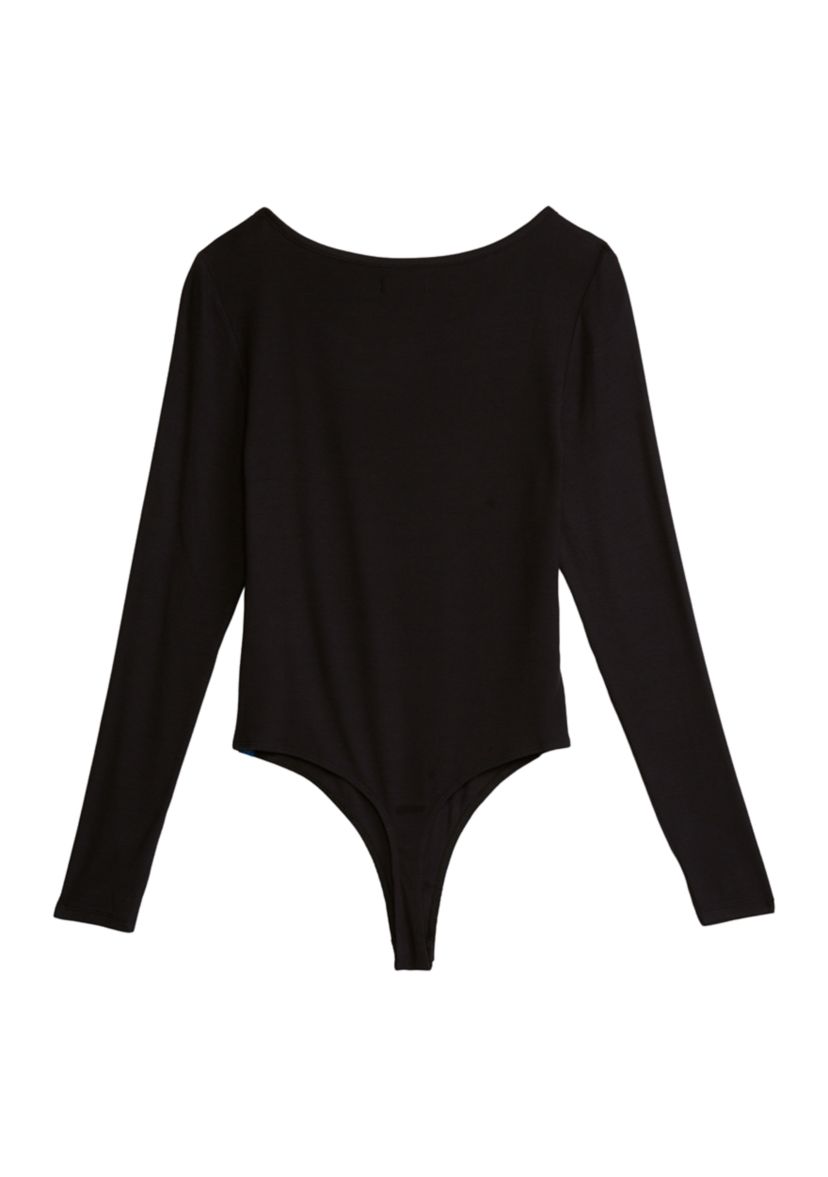 Womens Long Sleeve Ribbed Bodysuit