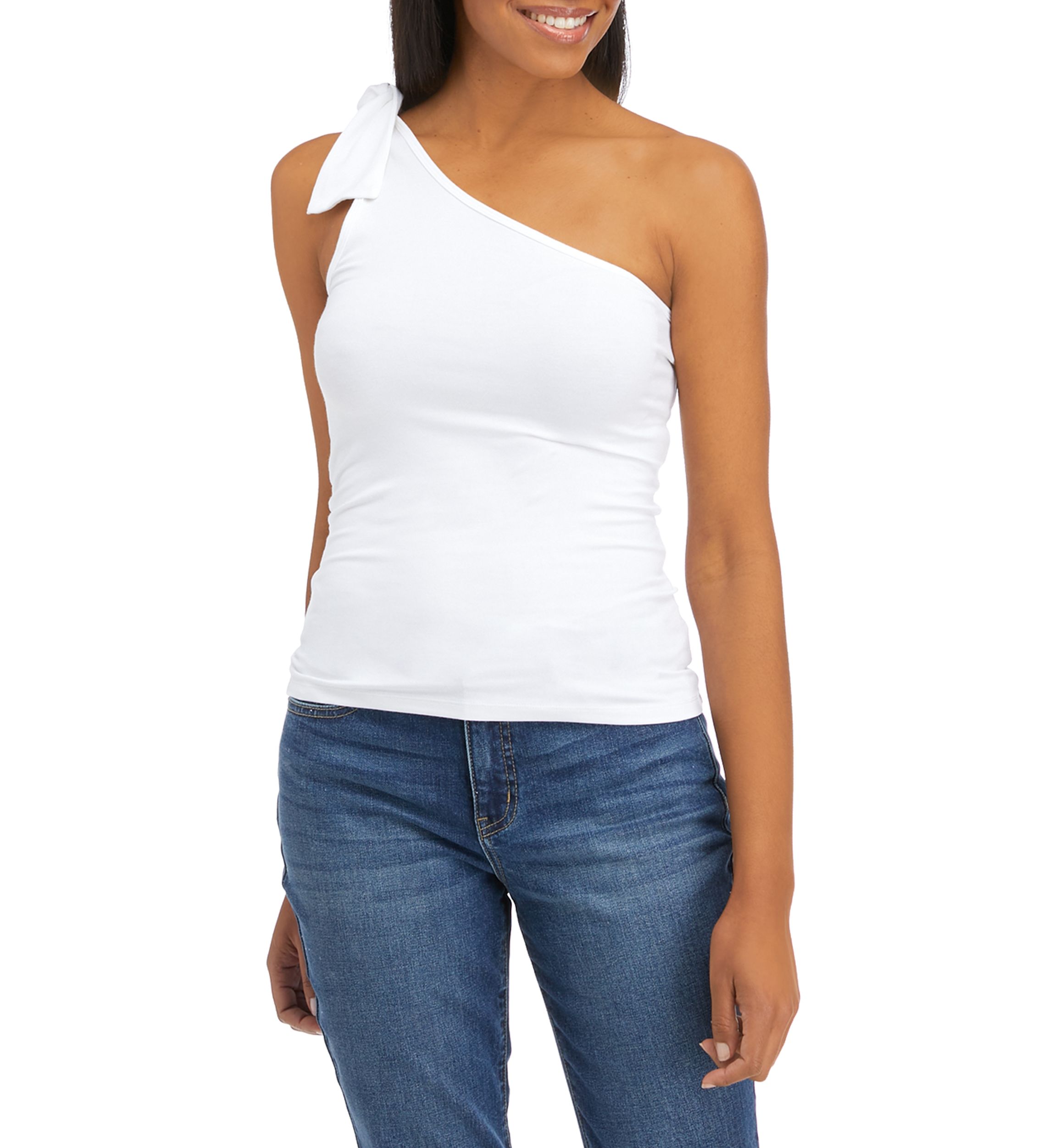 Womens One Shoulder Knit Top 
