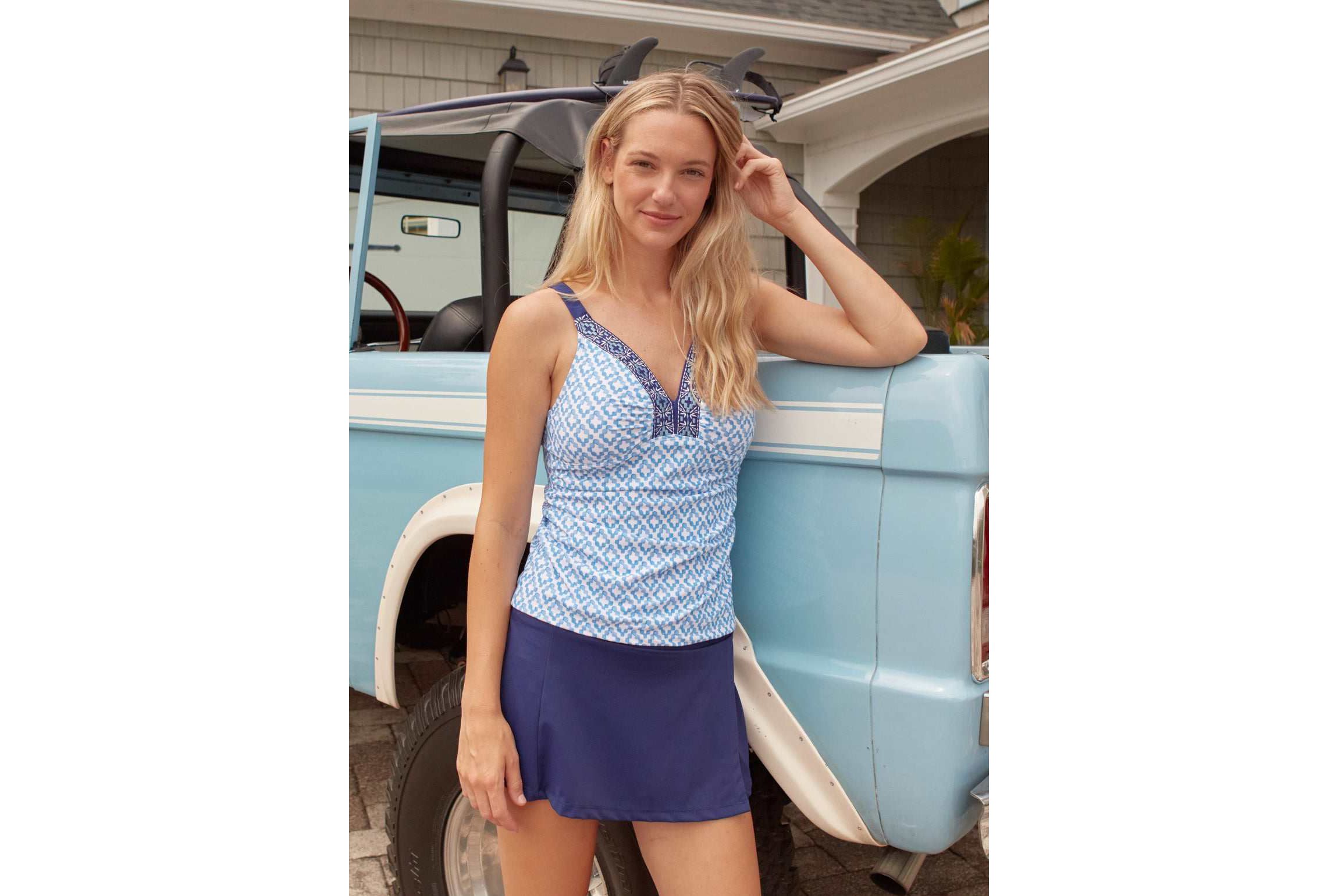 Embroidered Tankini Top