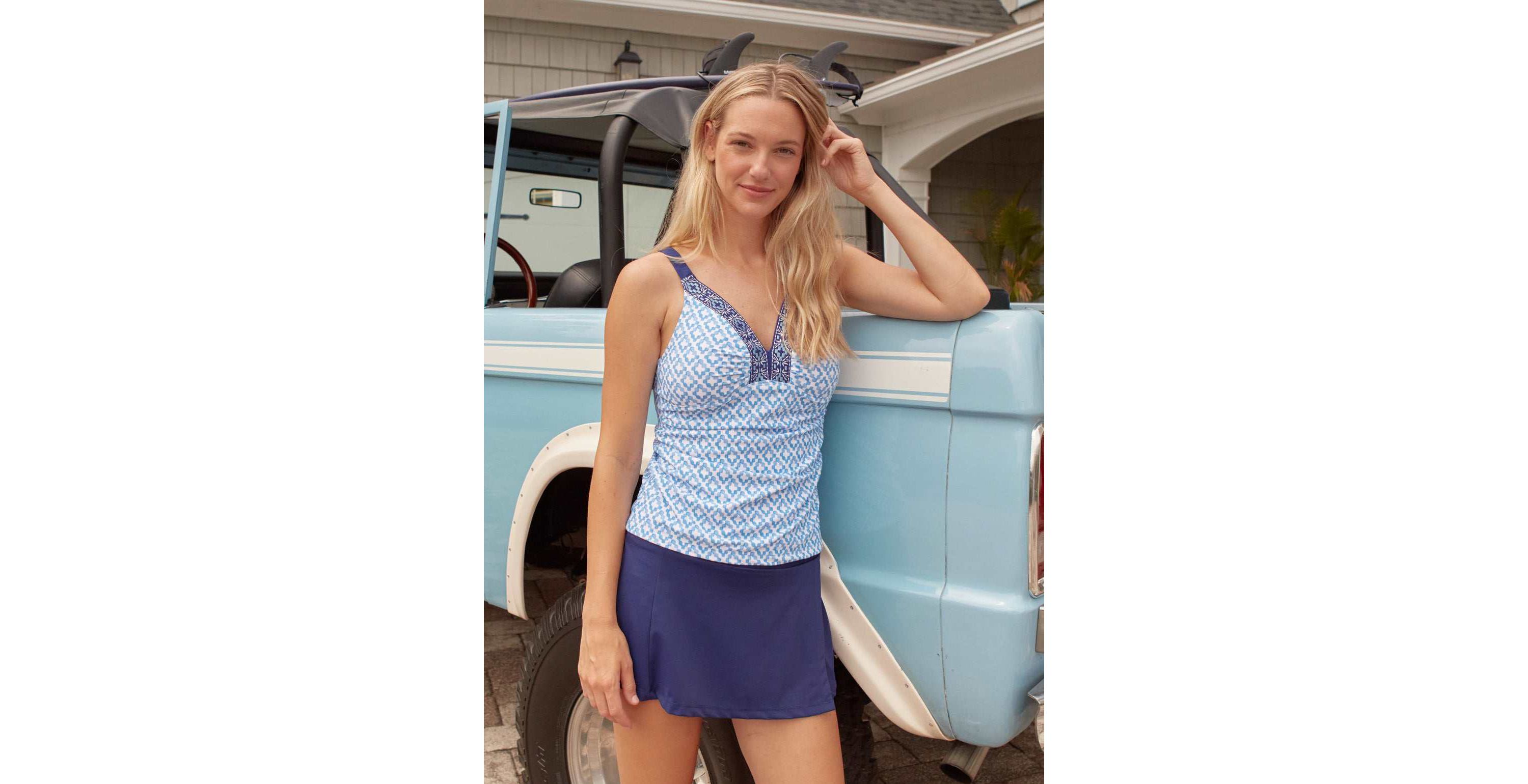 Embroidered Tankini Top