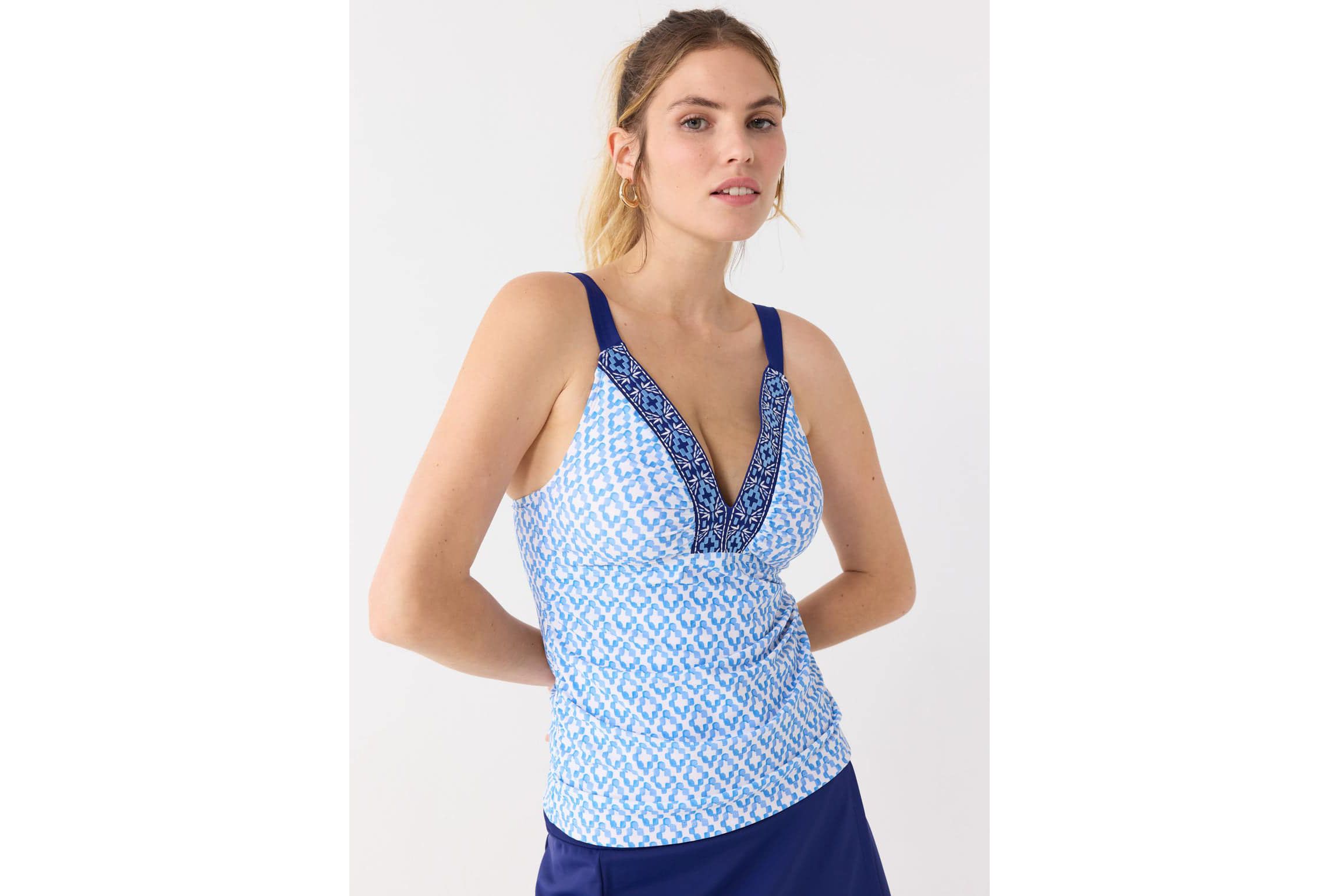 Embroidered Tankini Top