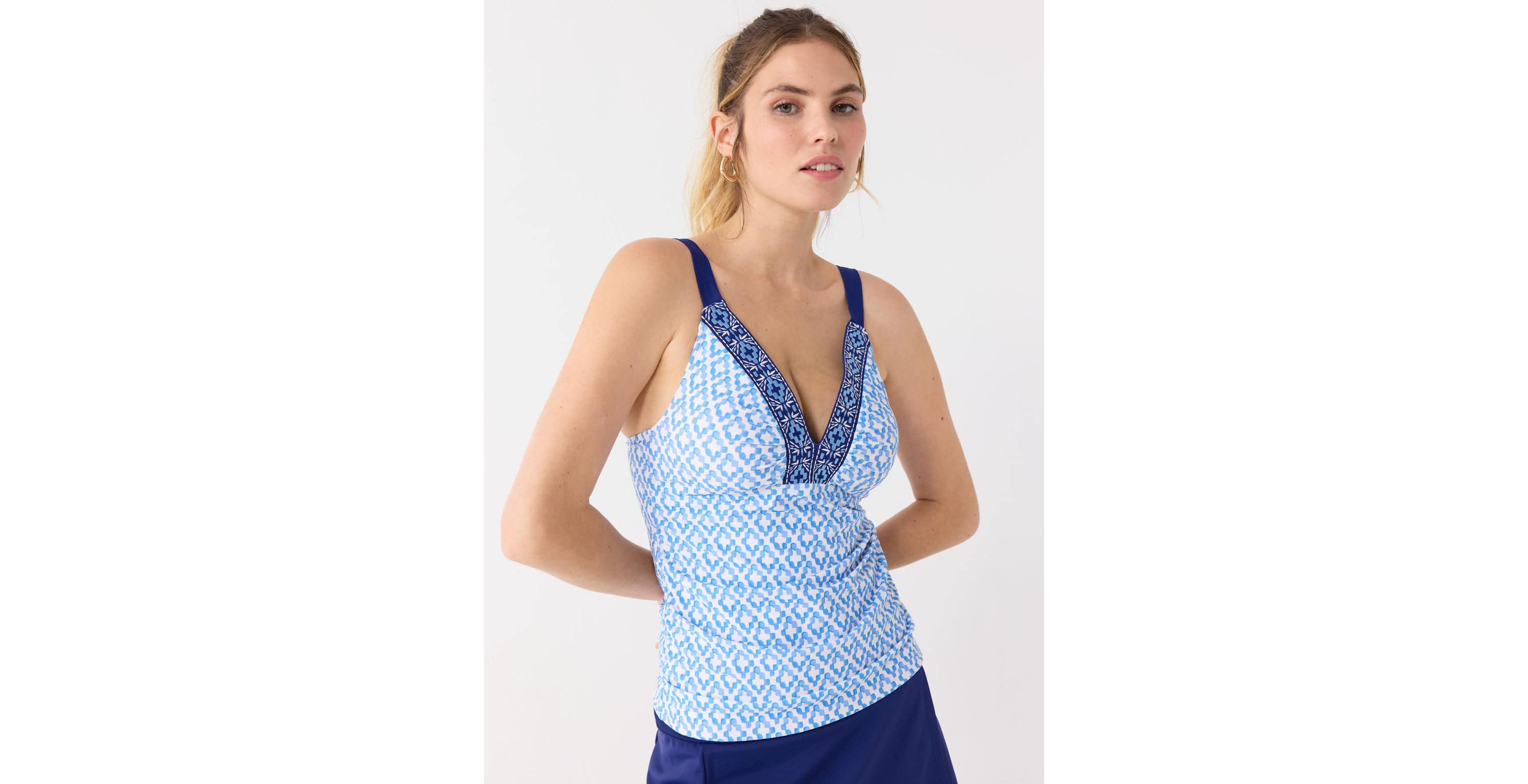 Embroidered Tankini Top