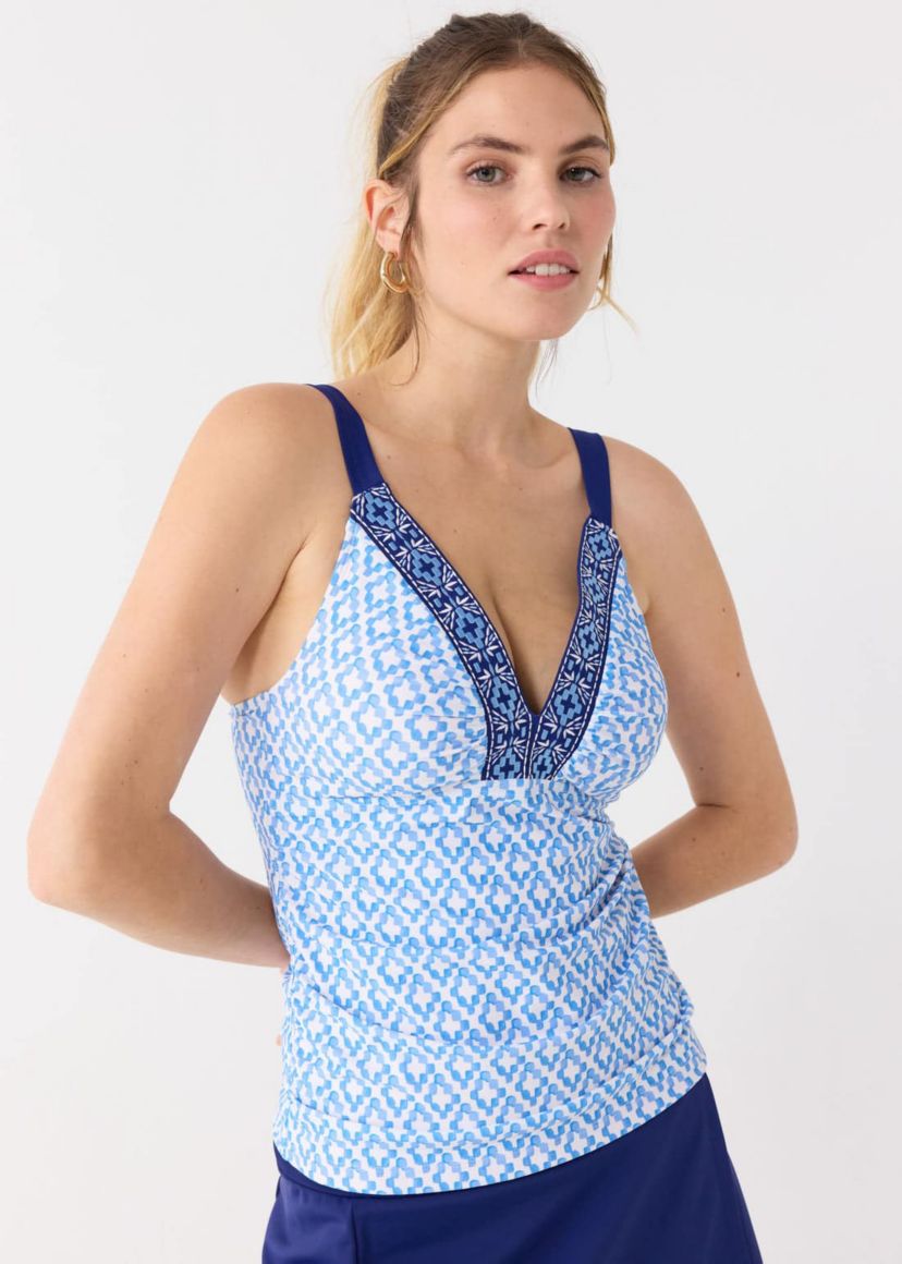 Embroidered Tankini Top