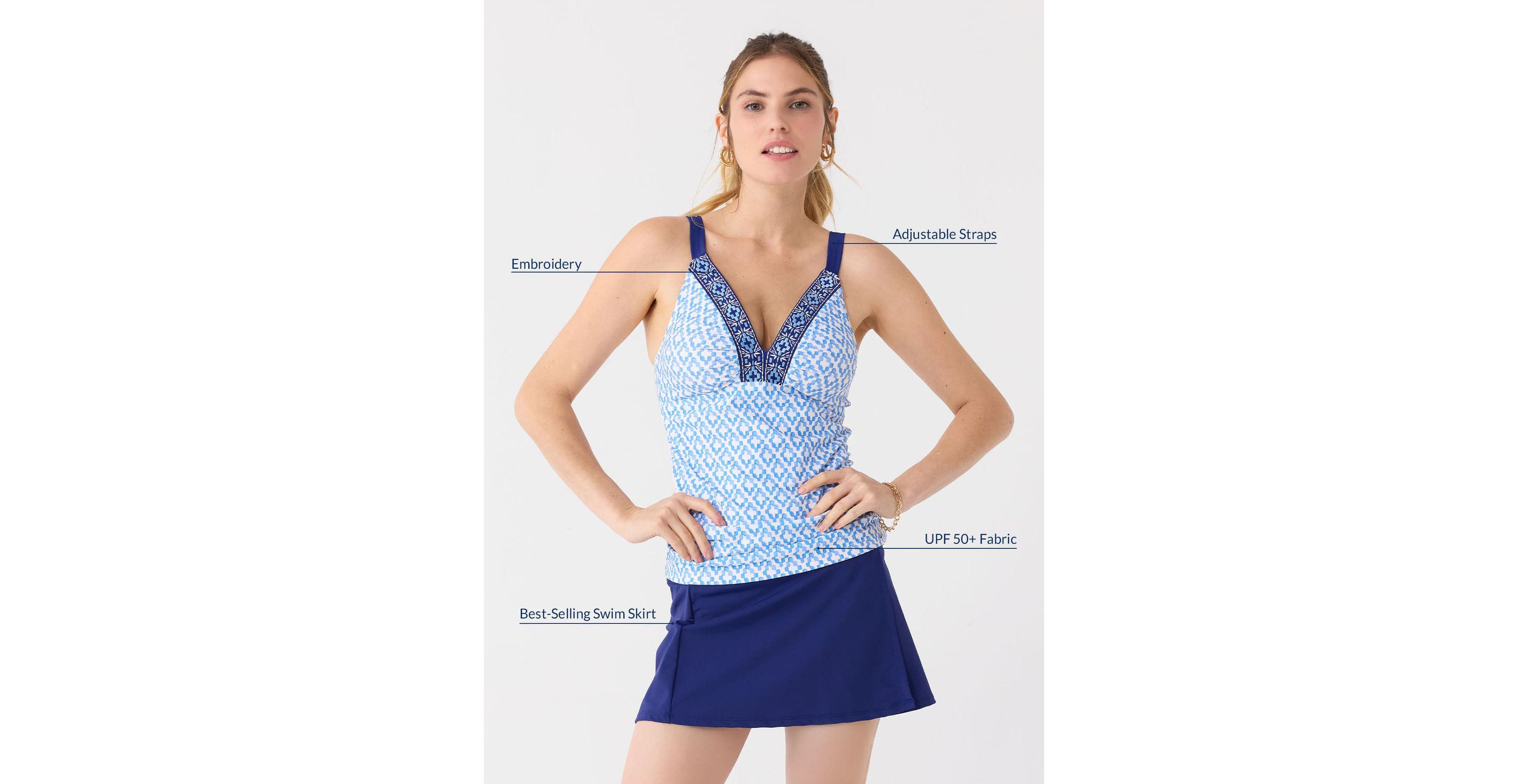 Embroidered Tankini Top