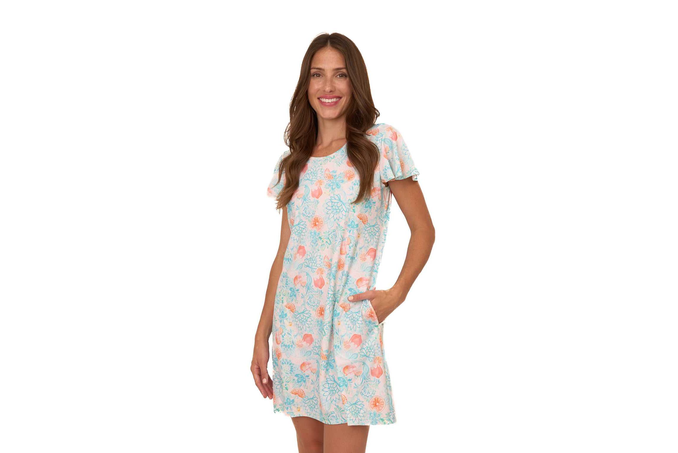 Ruffle Short Sleeve Dress
