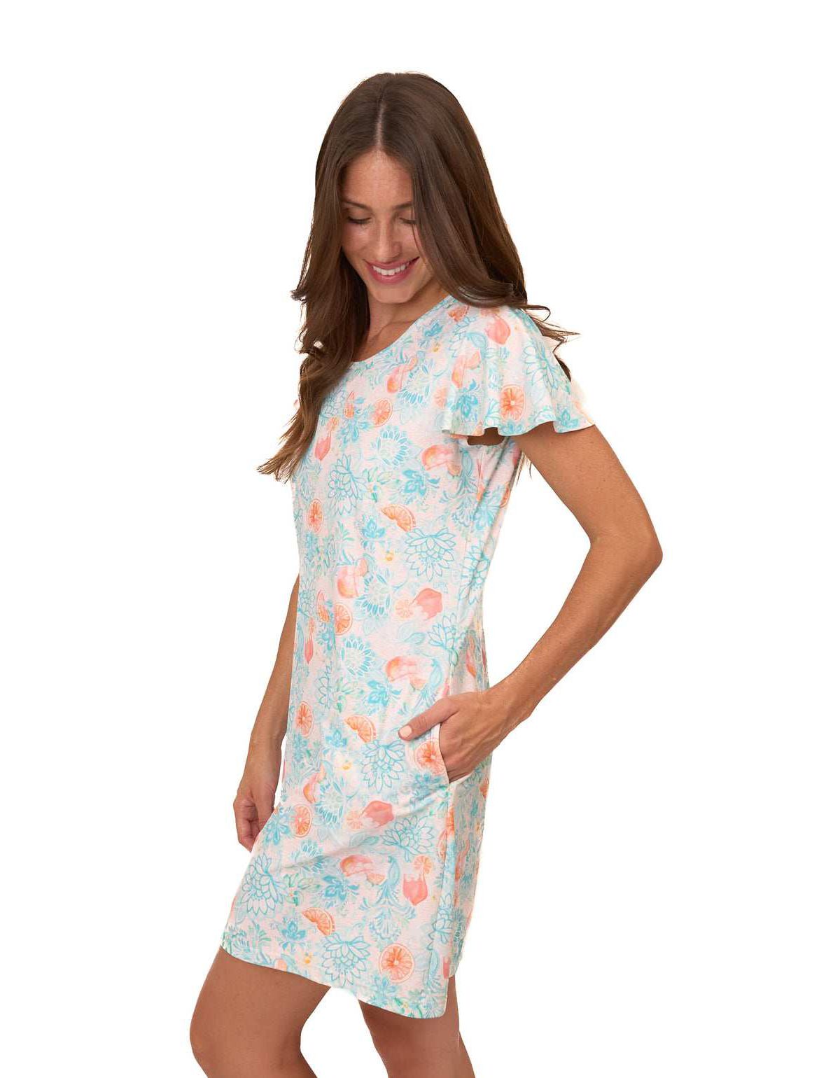 Ruffle Short Sleeve Dress