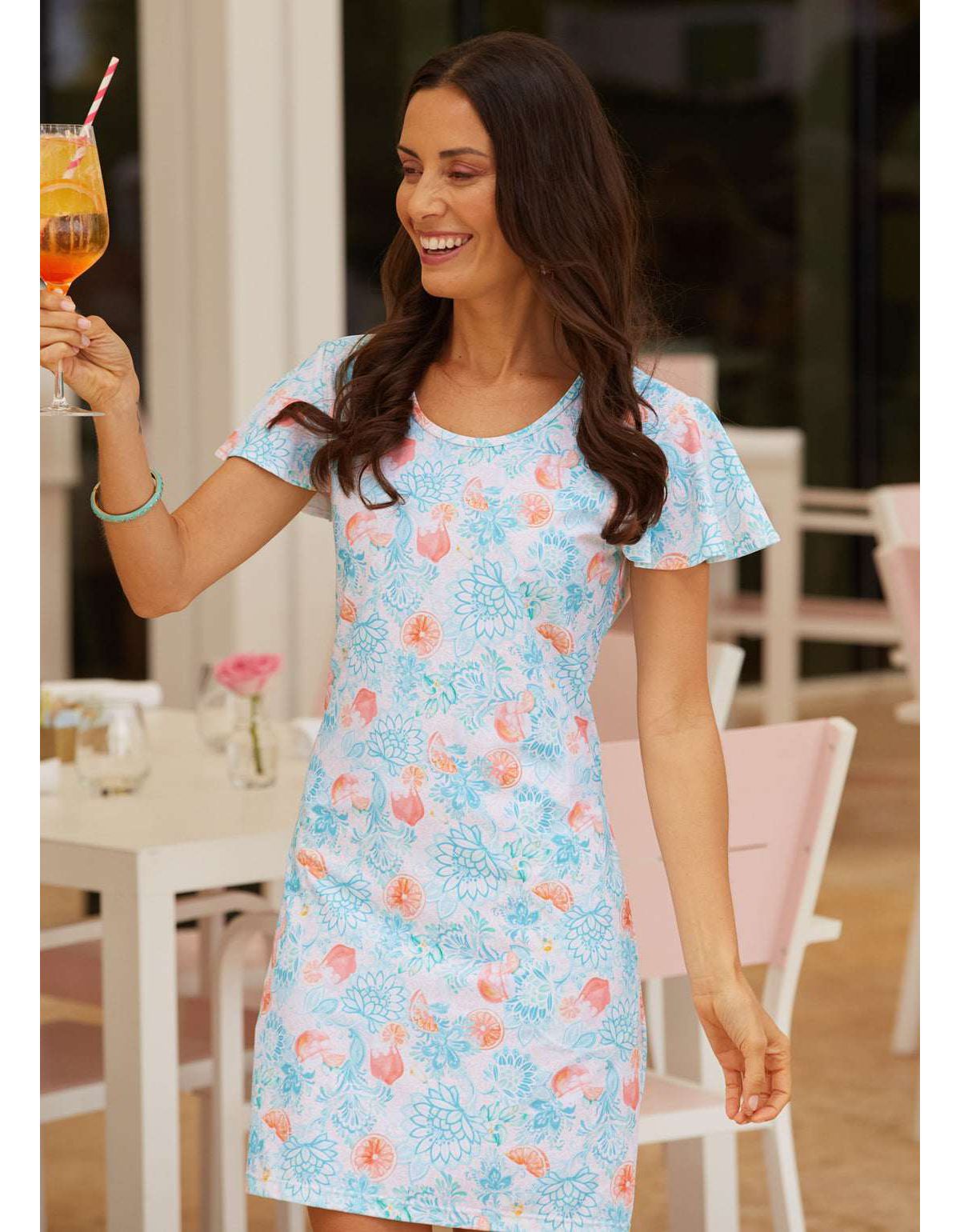 Ruffle Short Sleeve Dress