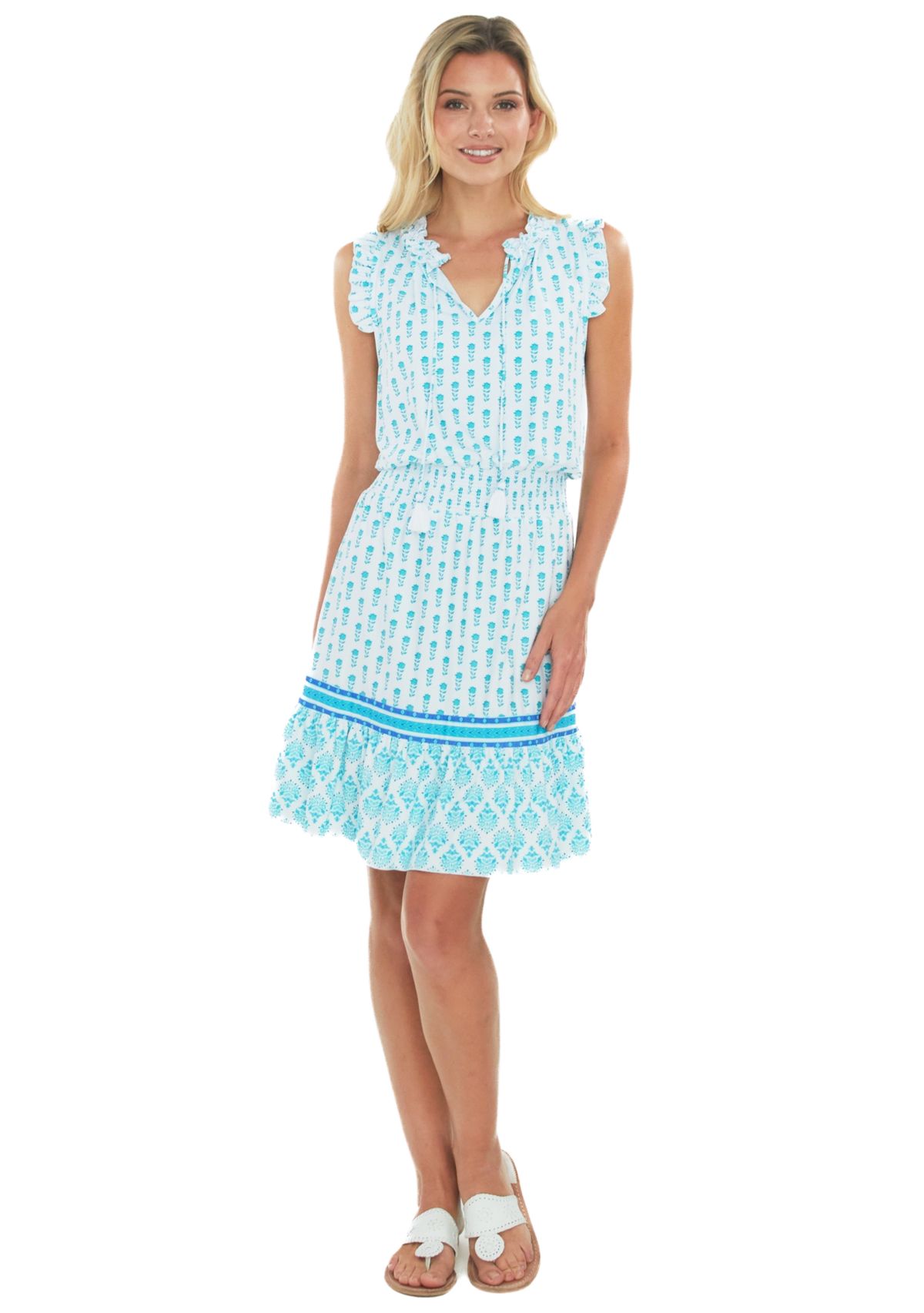 Womens Sleeveless Ruffle UPF 50 Dress