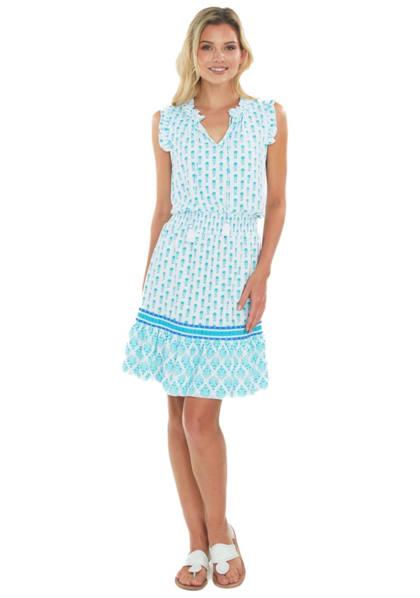 Womens Sleeveless Ruffle UPF 50 Dress
