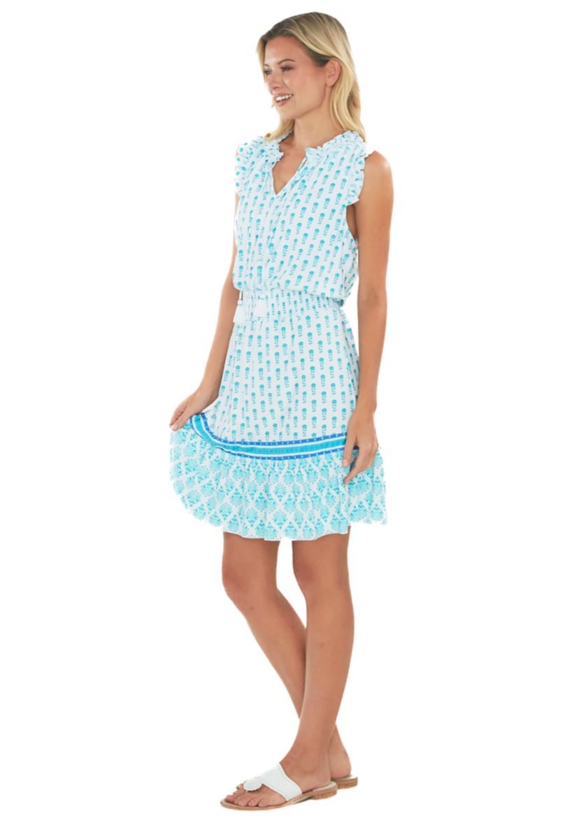 Womens Sleeveless Ruffle UPF 50 Dress