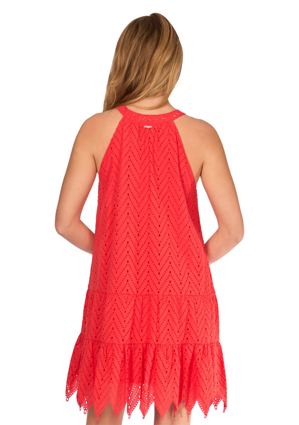 Womens Eyelet Halter Dress